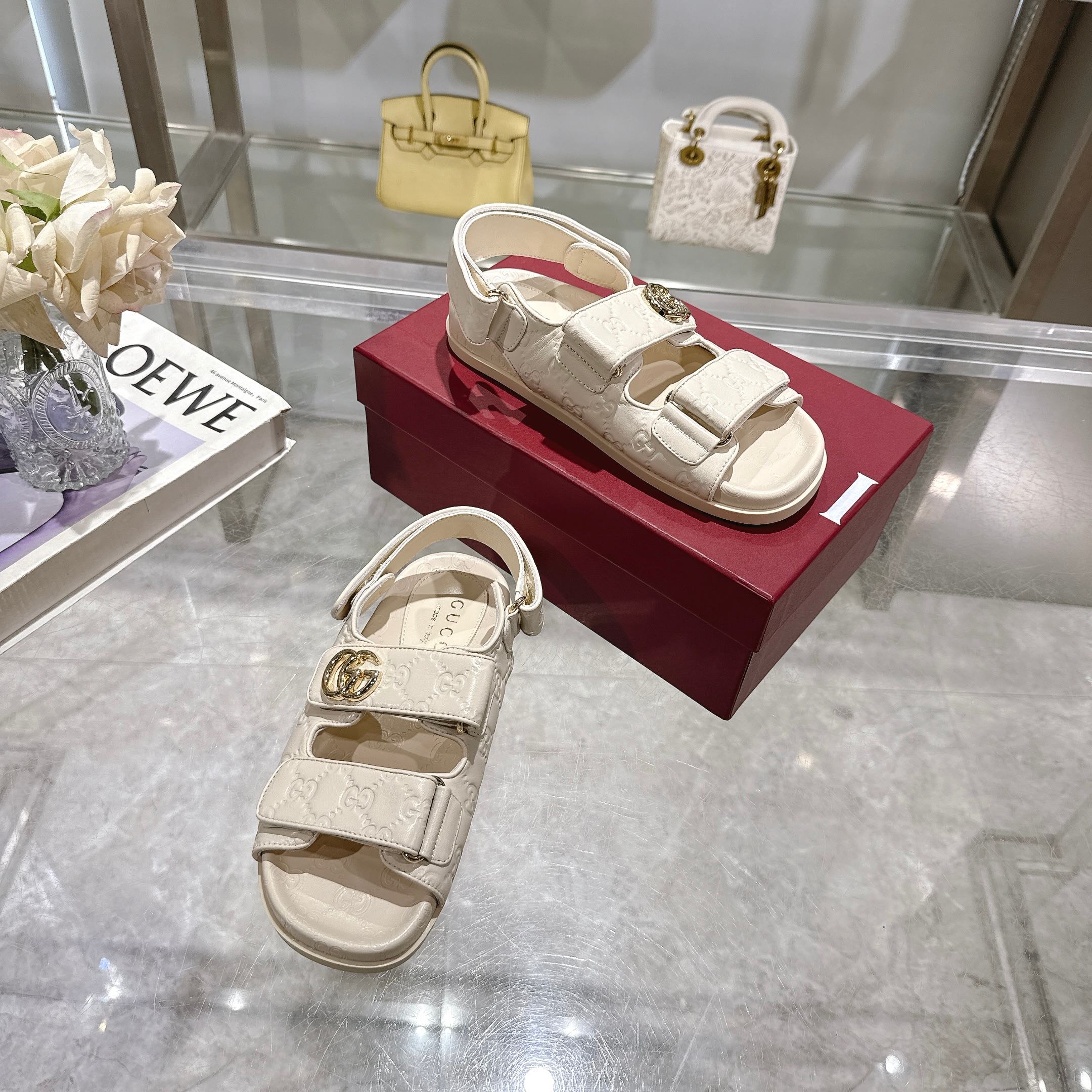 Gucci New Marmont Embossed Leather Sandals With Adjustable Straps 6 a1743085234542 1575