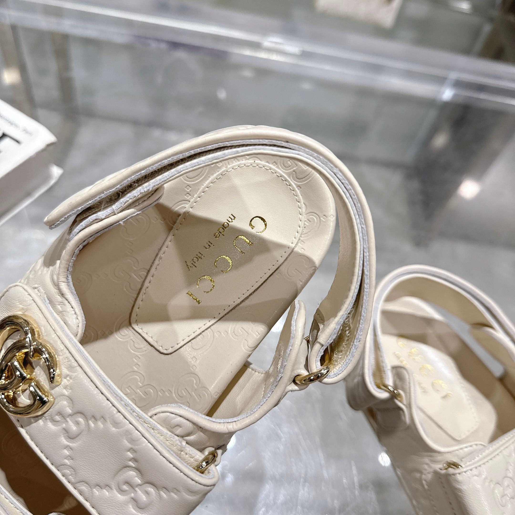 Gucci New Marmont Embossed Leather Sandals With Adjustable Straps 7 a1743085234580 1302