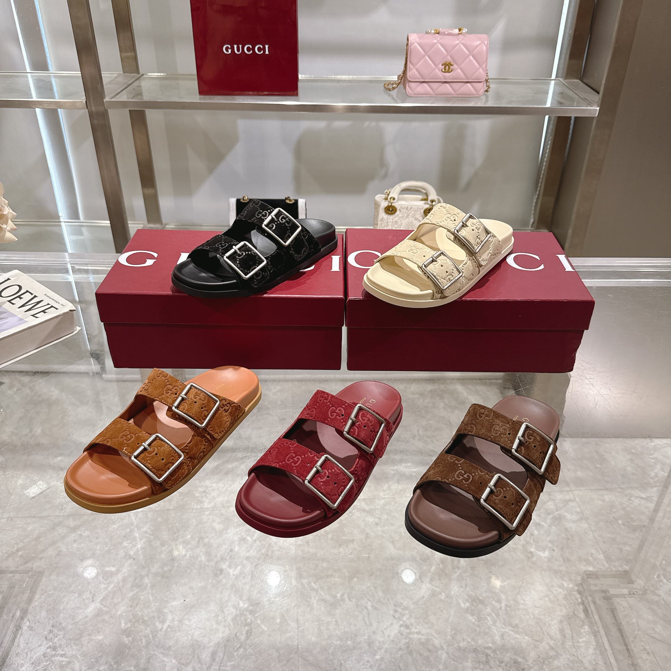 Gucci Brown Leather Double G Buckle Slide Sandals - Classic & Stylish 10 a1744898029220 7654
