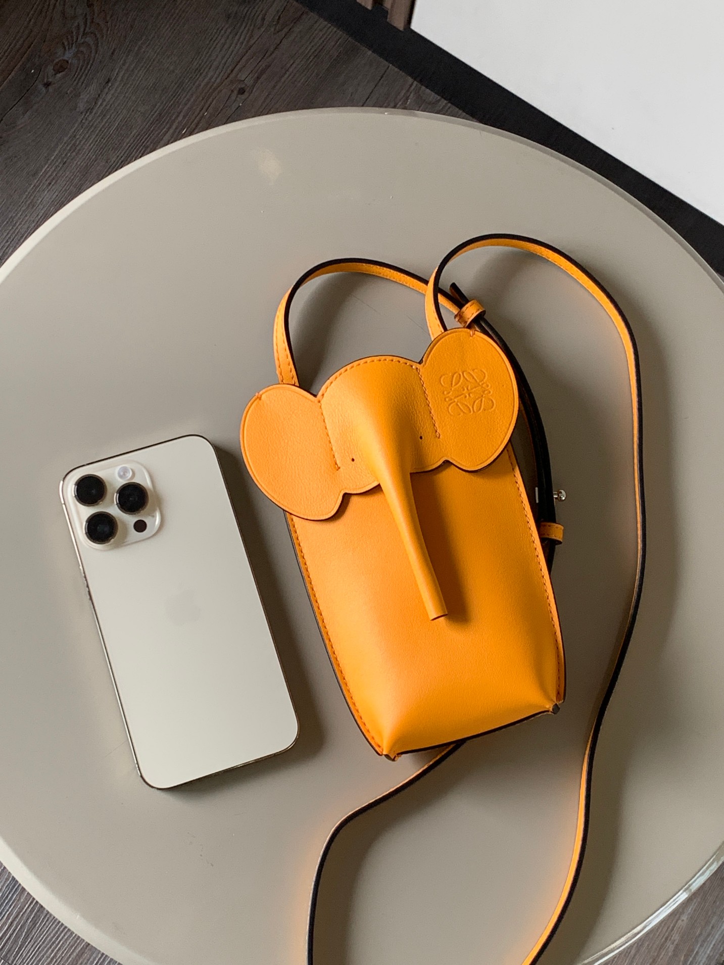 P1058 Elephant Design Shoulder Bag in Honey Orange, 19x8x4cm, Section 9200 - 图片 9