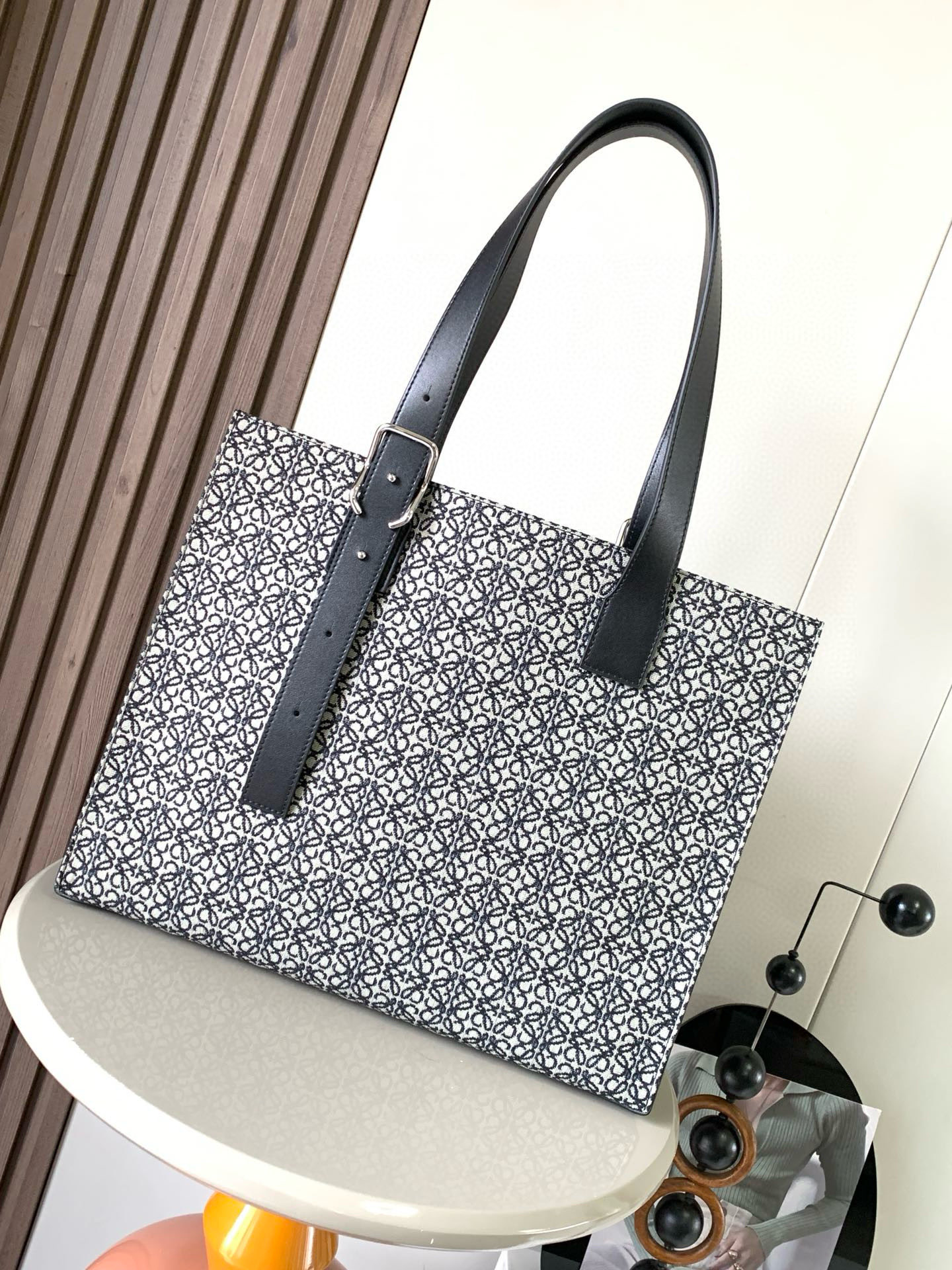 Loewe Buckle Tote Bag in Anagram Canvas and Leather Trim, 38.7x9.2x32.9cm 4 i1745115184012 5466 0 3