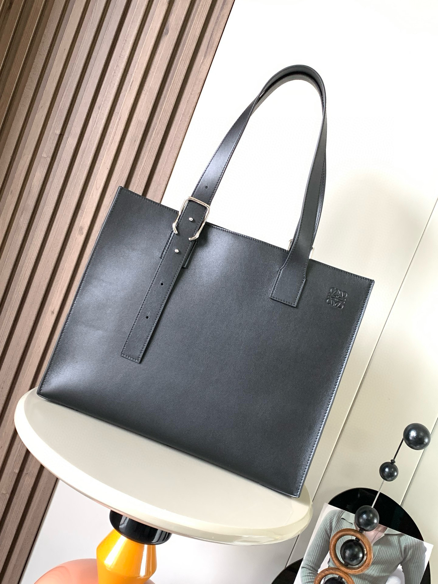 Loewe Leather Buckle Horizontal Tote Bag,38.7cm,Black 4 i1745115257178 2787 0 3
