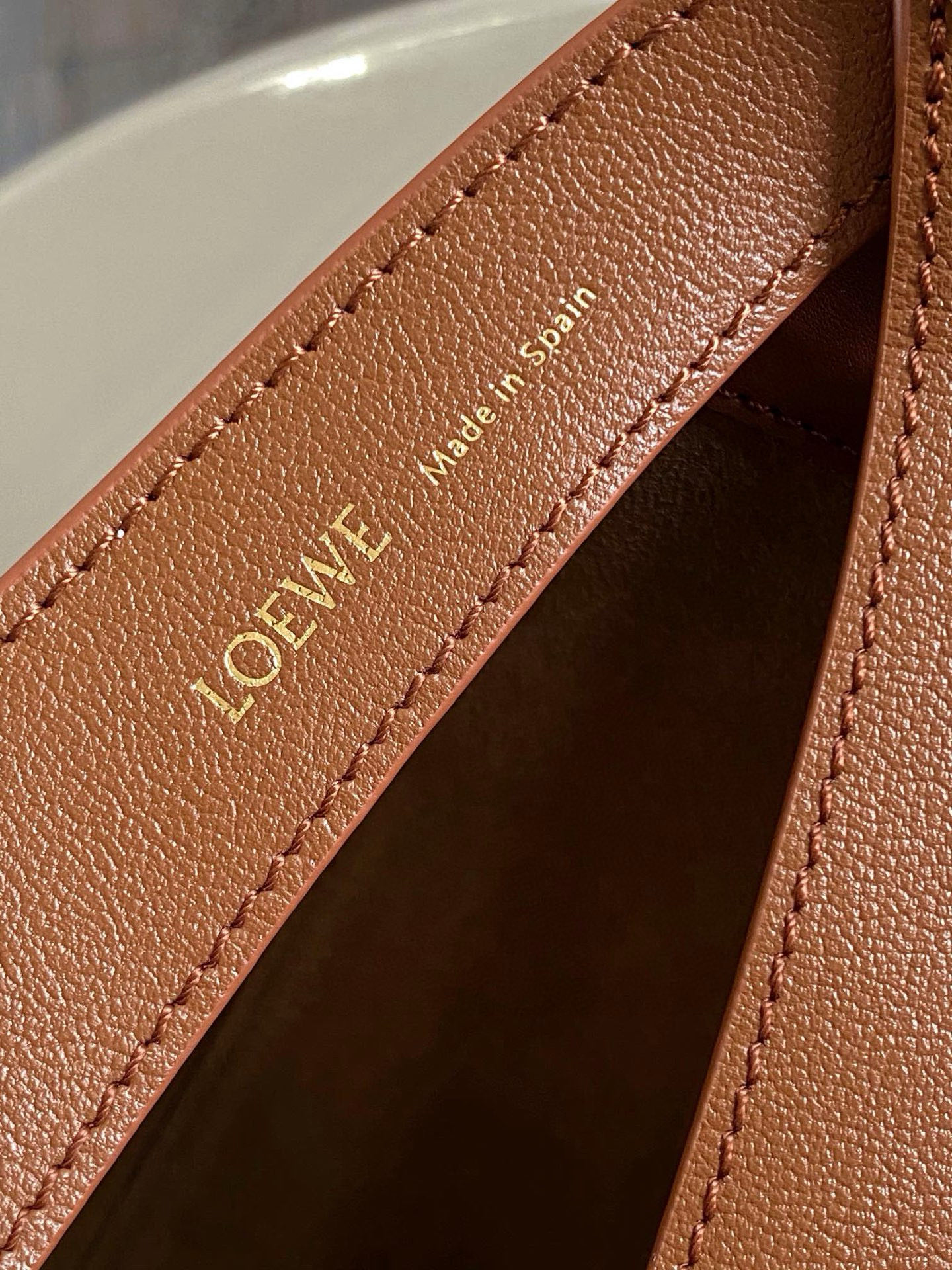 Loewe Luna Hobo Bag in Leather with Branded Shoulder Strap, 34cm 7 i1746205683839 157 0 6