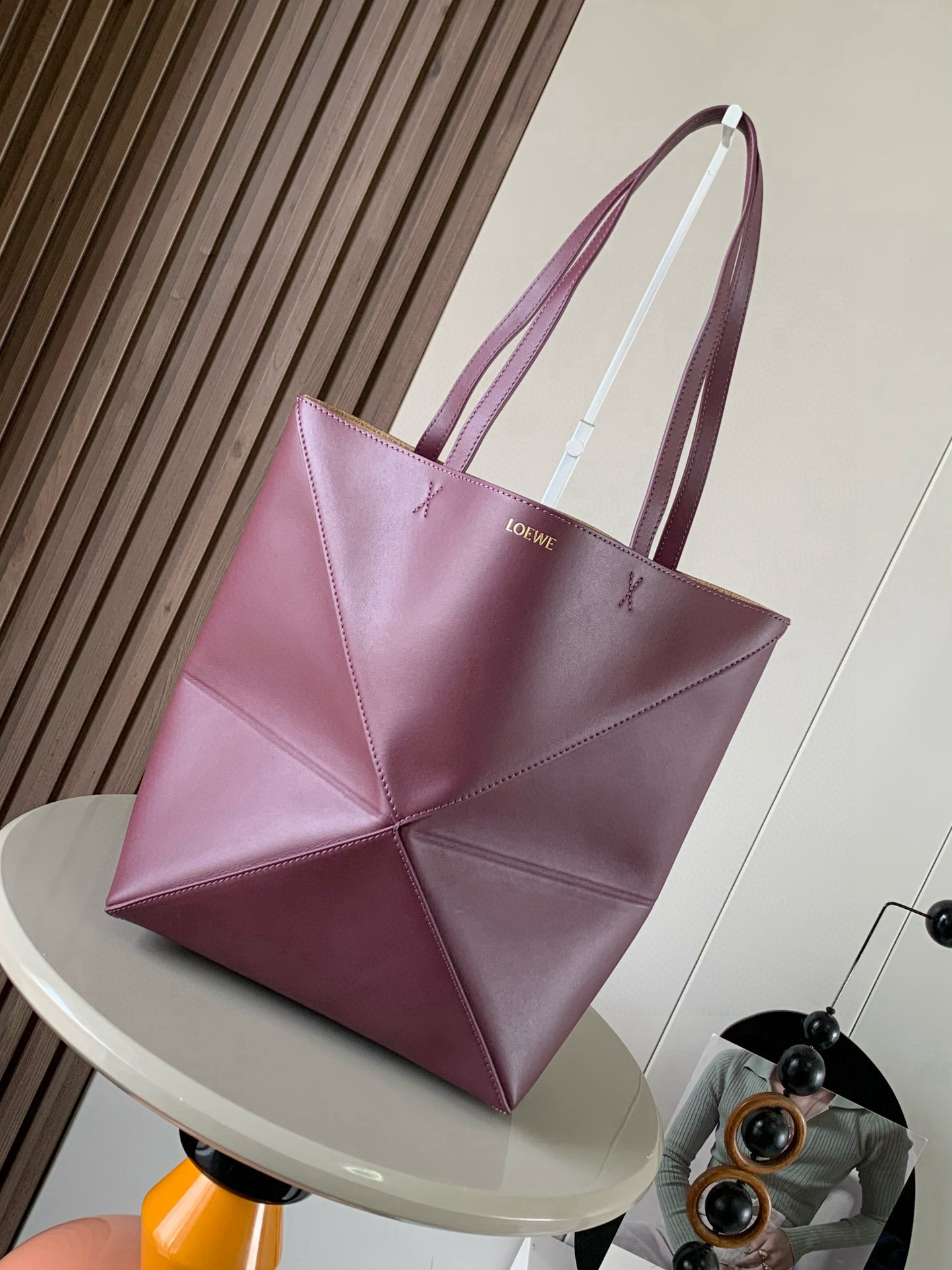 Loewe 中号31cm亮面牛皮革 puzzle