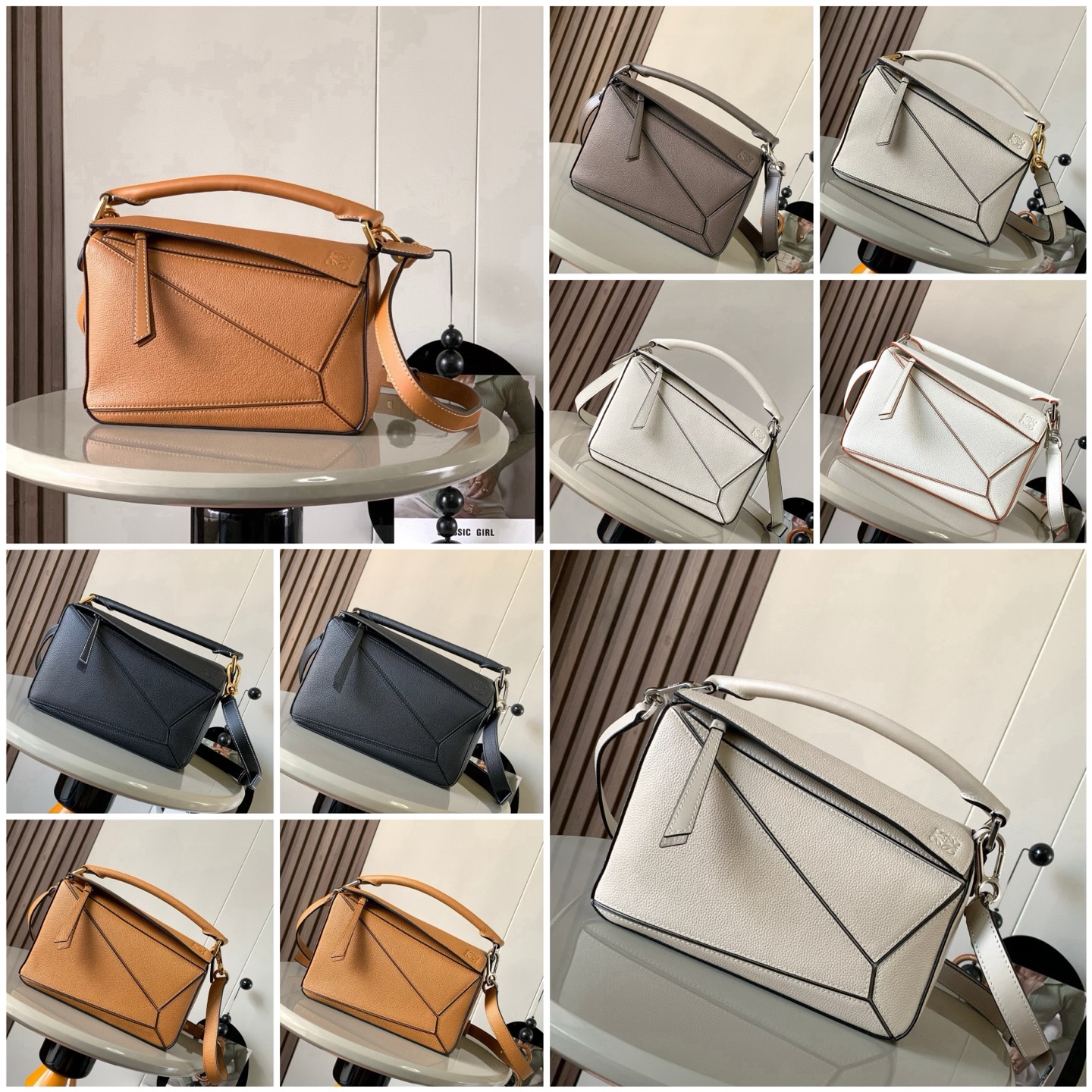 Loewe Puzzle Small Handbag in Nappa Calfskin Leather, 24cm Geometric Design