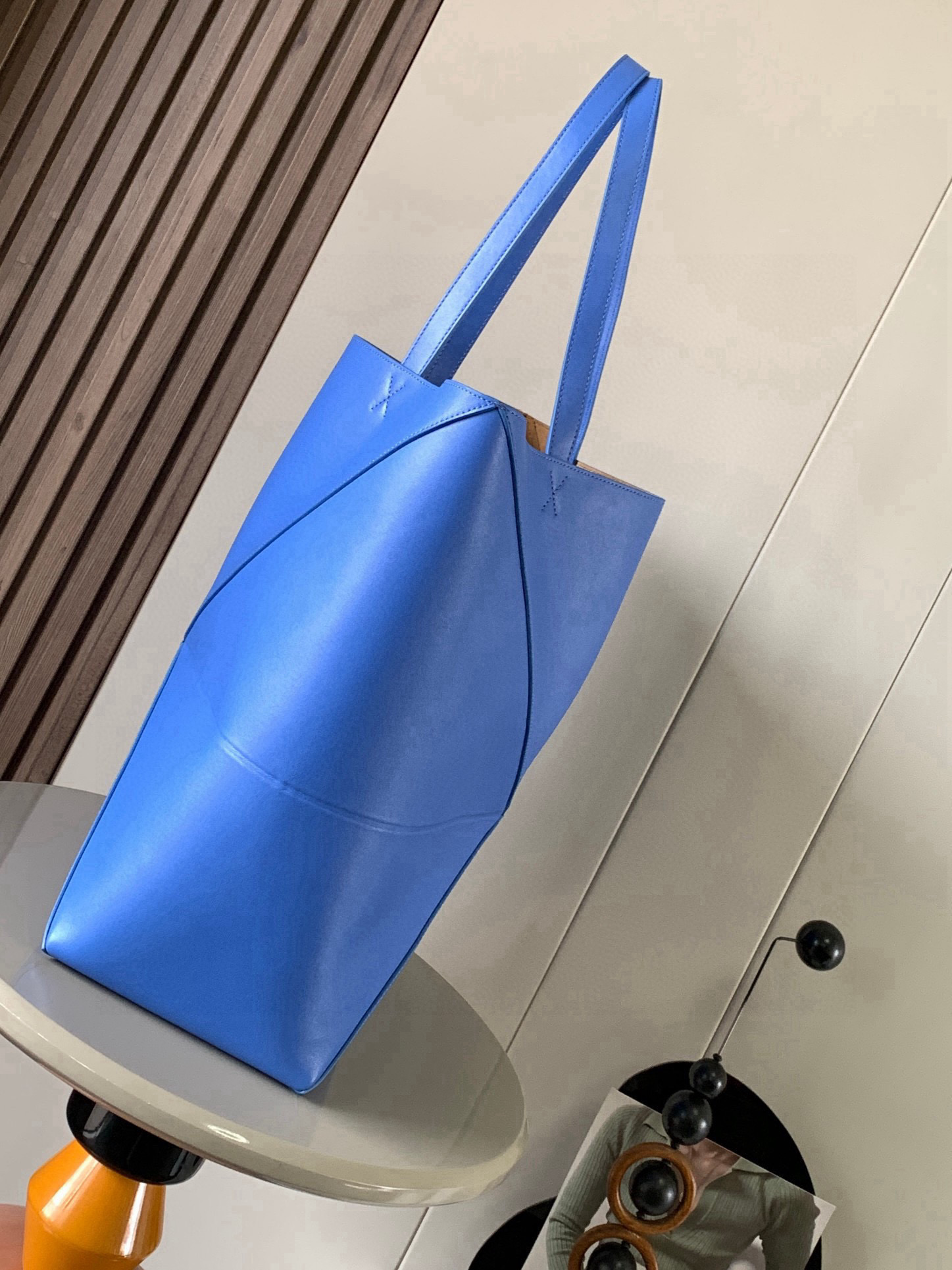 Loewe 大号42cm亮面牛皮革购物袋 puzzle
