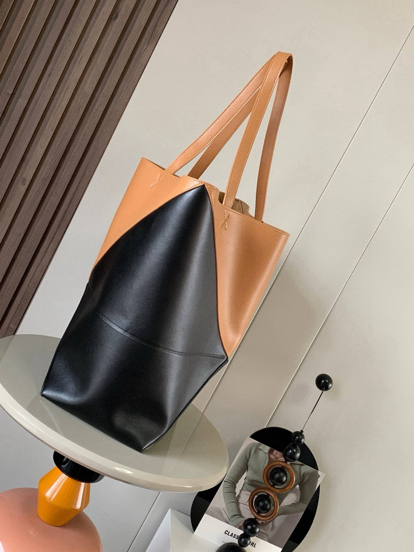Loewe 大号42cm亮面牛皮革购物袋 puzzle
