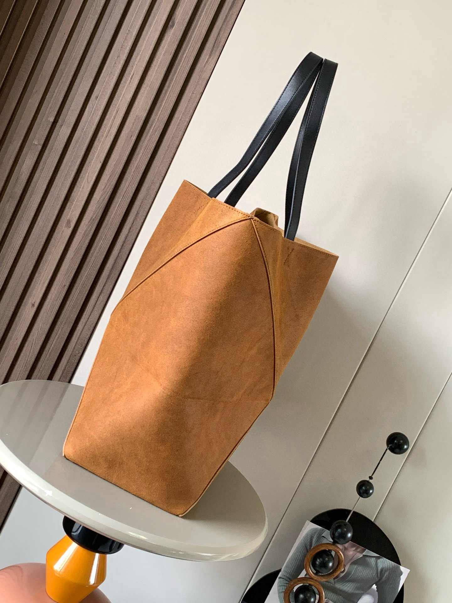 Loewe 大号42cm亮面牛皮革购物袋 puzzle