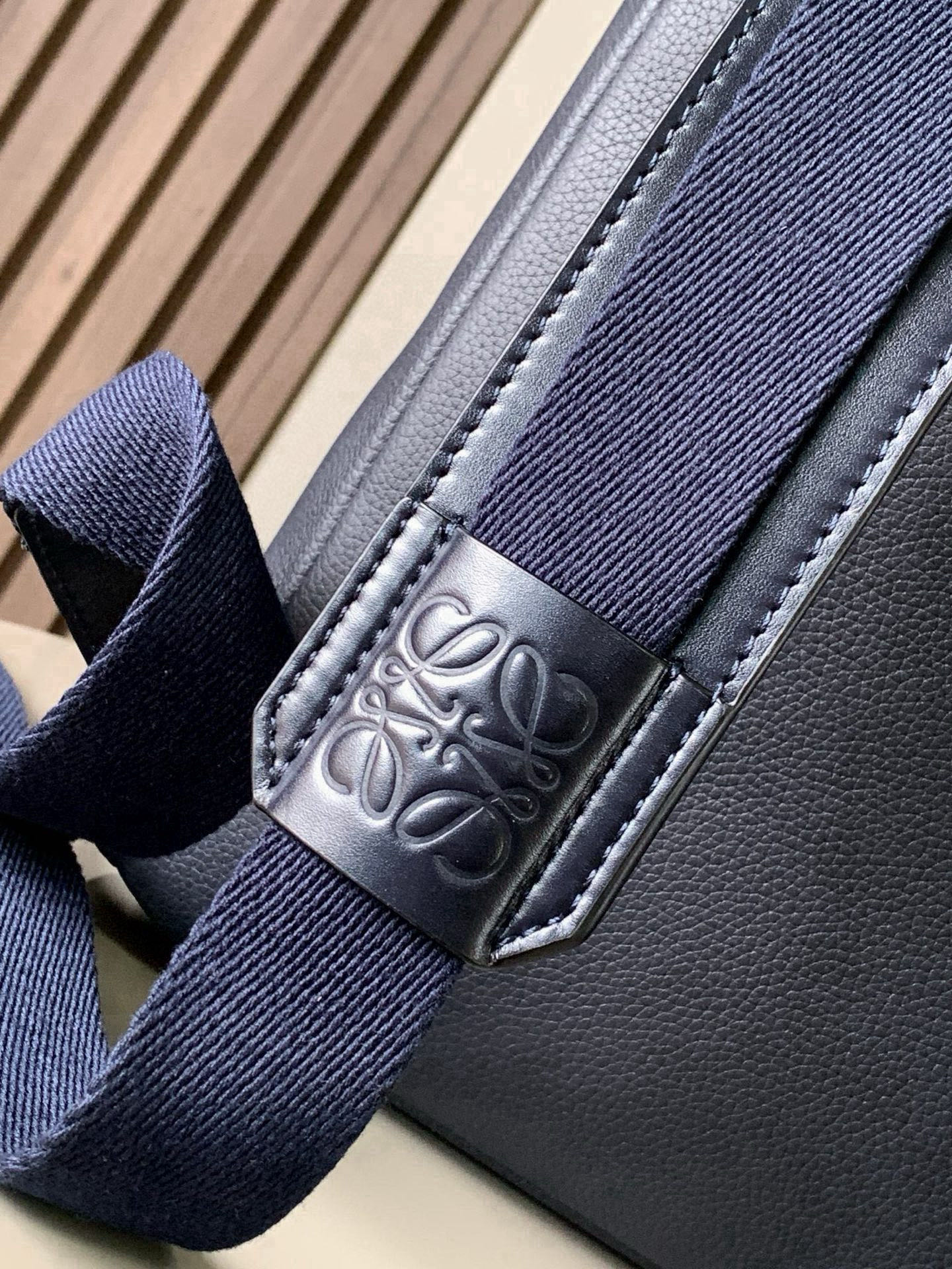 Loewe Military Backpack Navy Blue Standard everyday