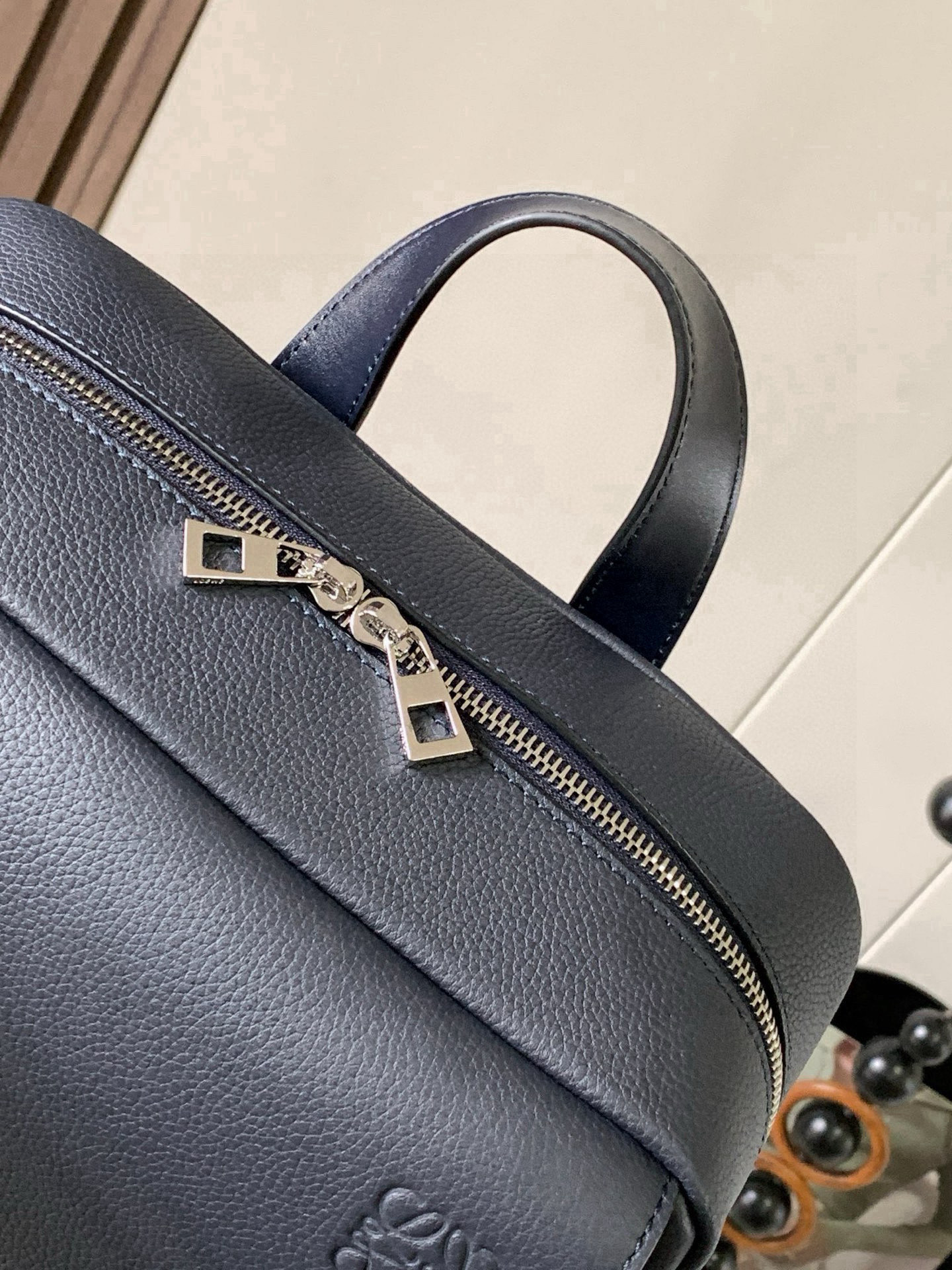Loewe Military Backpack Navy Blue Standard everyday