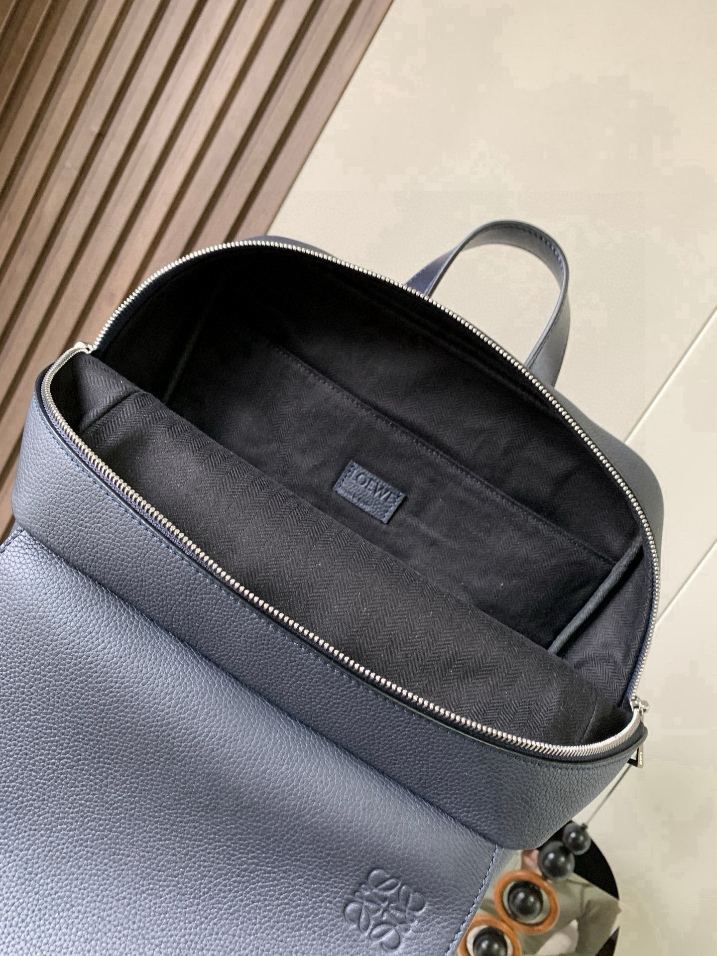 Loewe Military Backpack Navy Blue Standard everyday