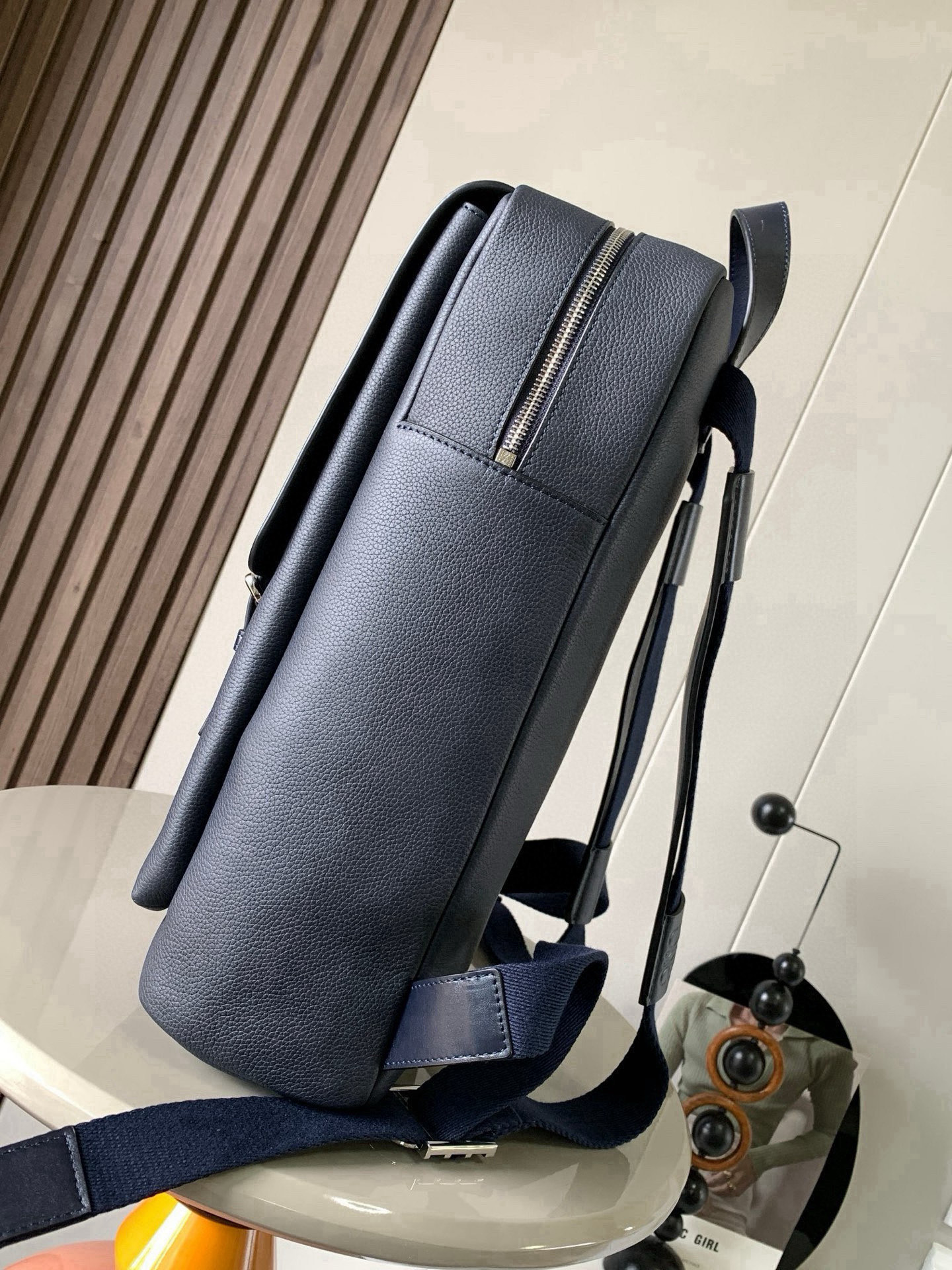 Loewe Backpack Navy blue grained leather everyday