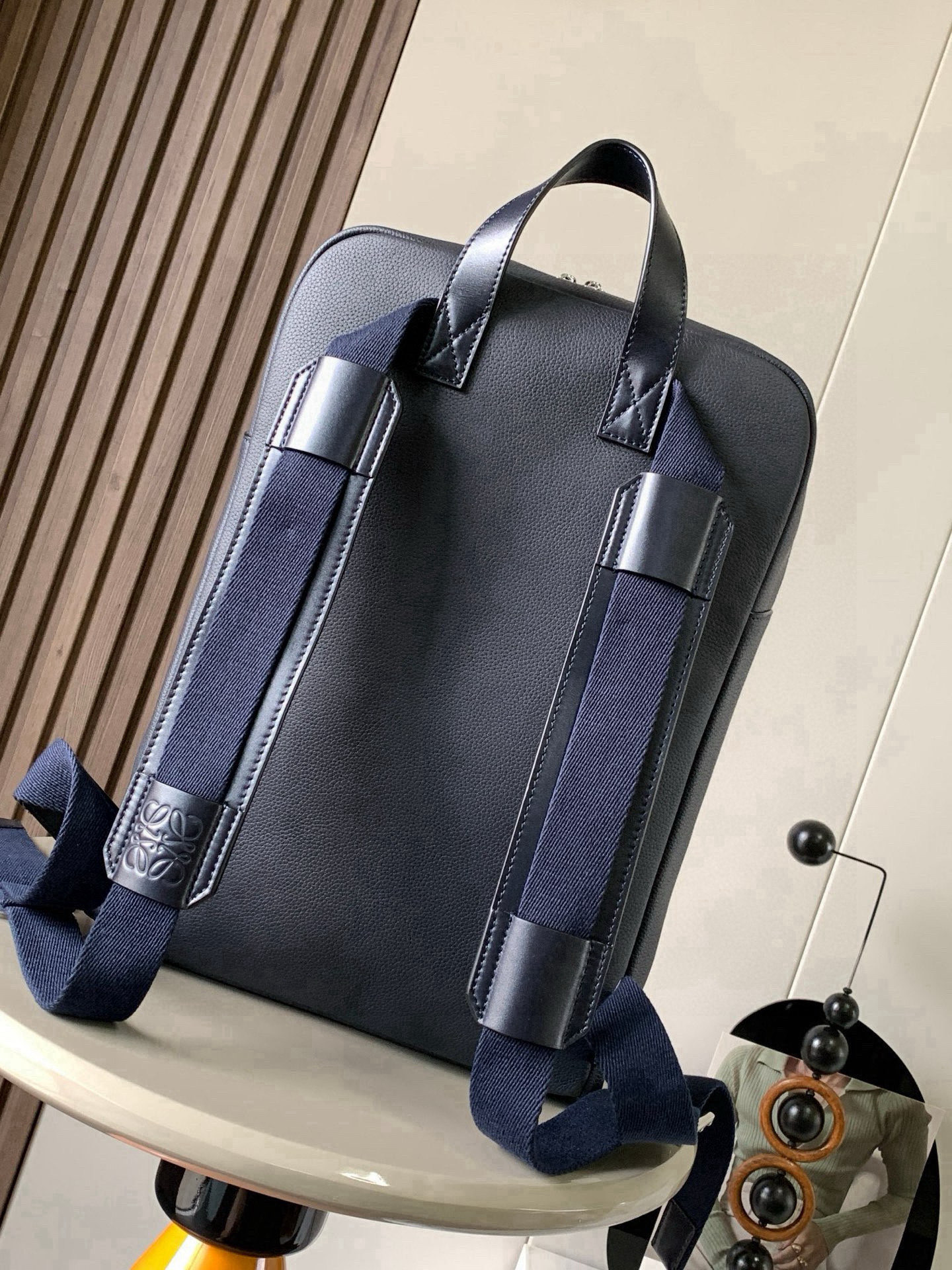 Loewe Military Backpack Navy Blue Standard everyday