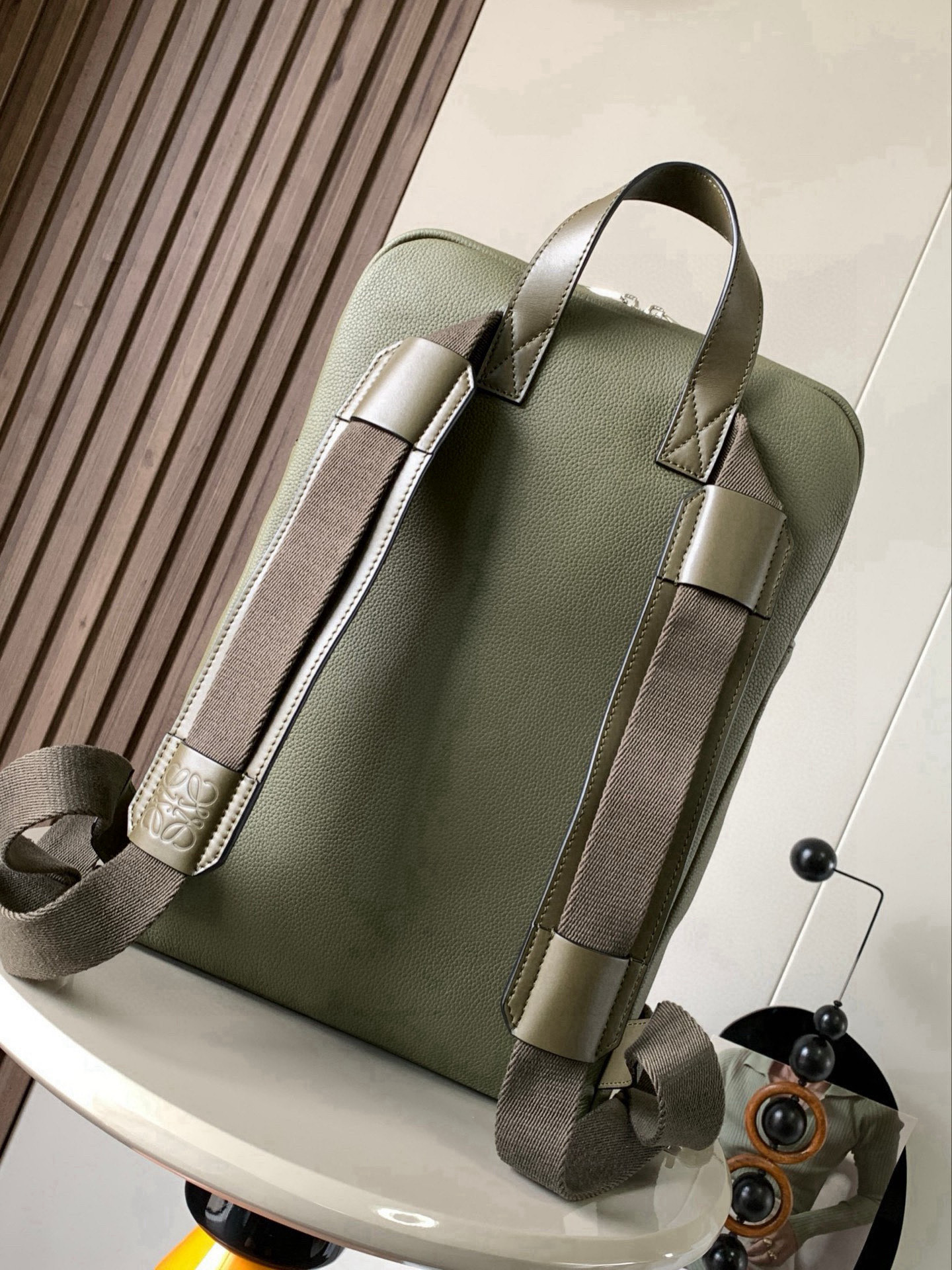 Loewe Military Backpack Olive Green Standard everyday