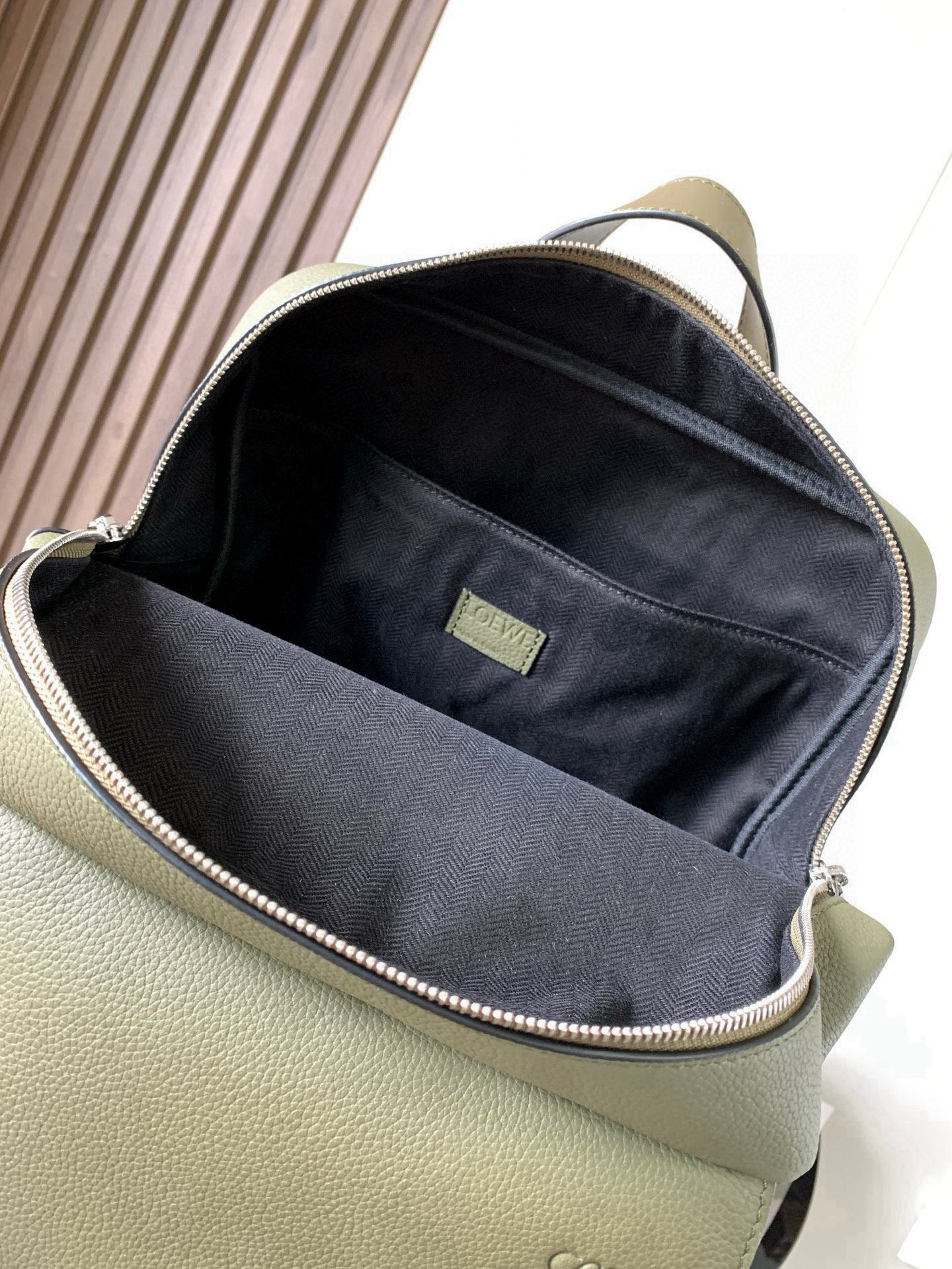 Loewe Military Backpack Olive Green Standard everyday