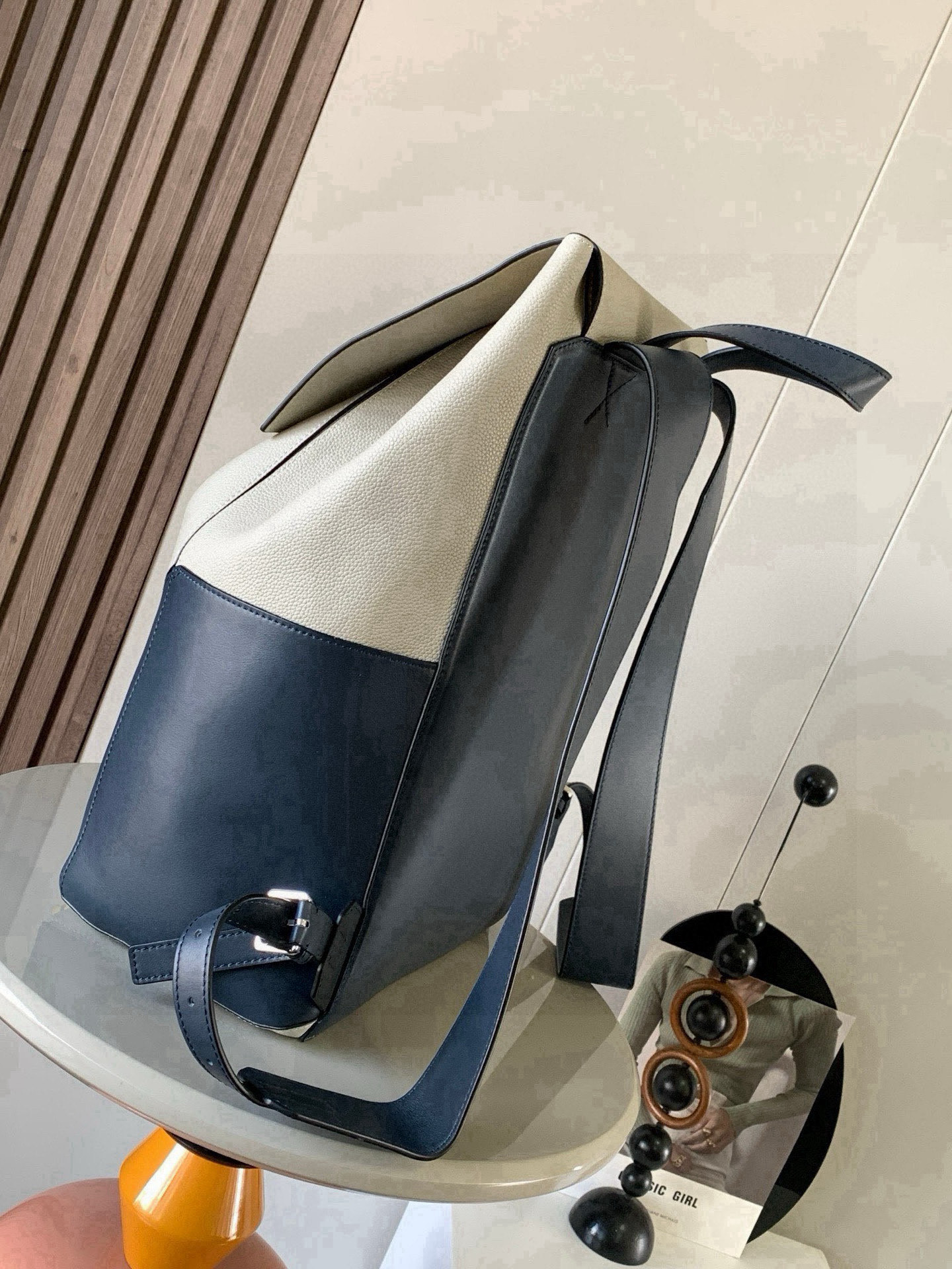 Loewe Puzzle Backpack Light Grey Blue Black with Yellow everyday