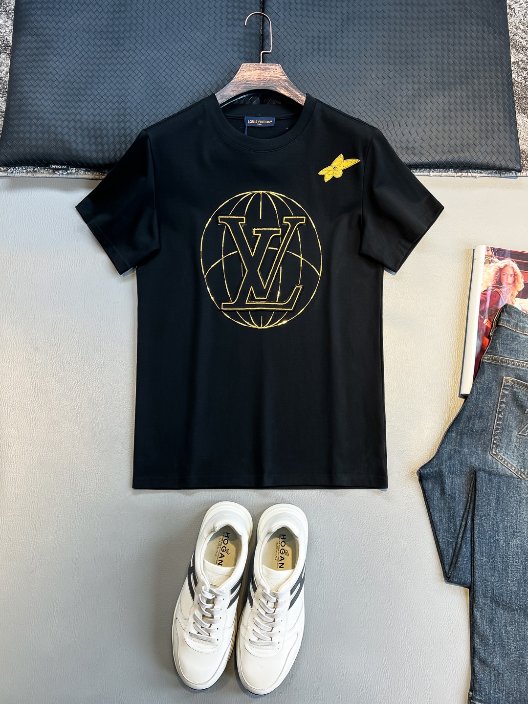 LV#  2025春夏新款首发专柜最新款短袖圆领T恤 高端订制 设...