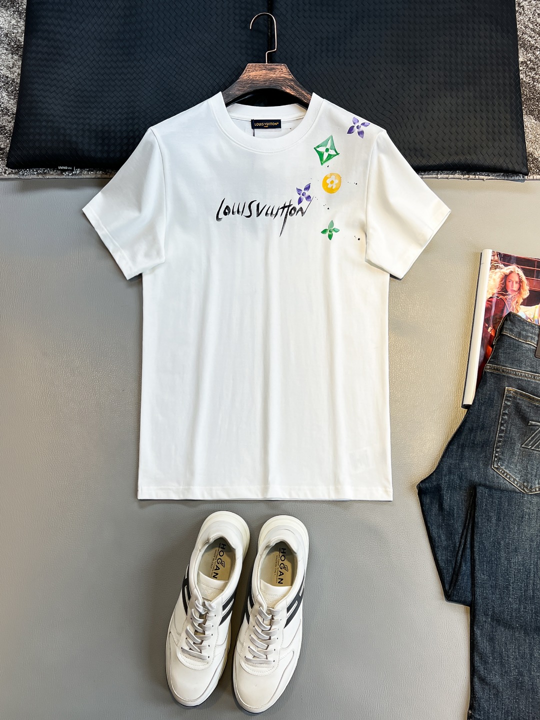 LV#  2025春夏新款首发专柜最新款短袖圆领T恤 高端订制 设...