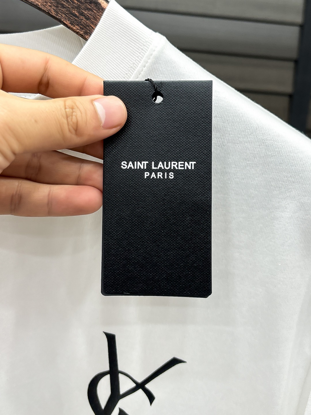 -YSL#  2026 春夏新款首发专柜最新款短袖圆领T恤 高端订制 设计前卫时尚！品牌logo重工艺设