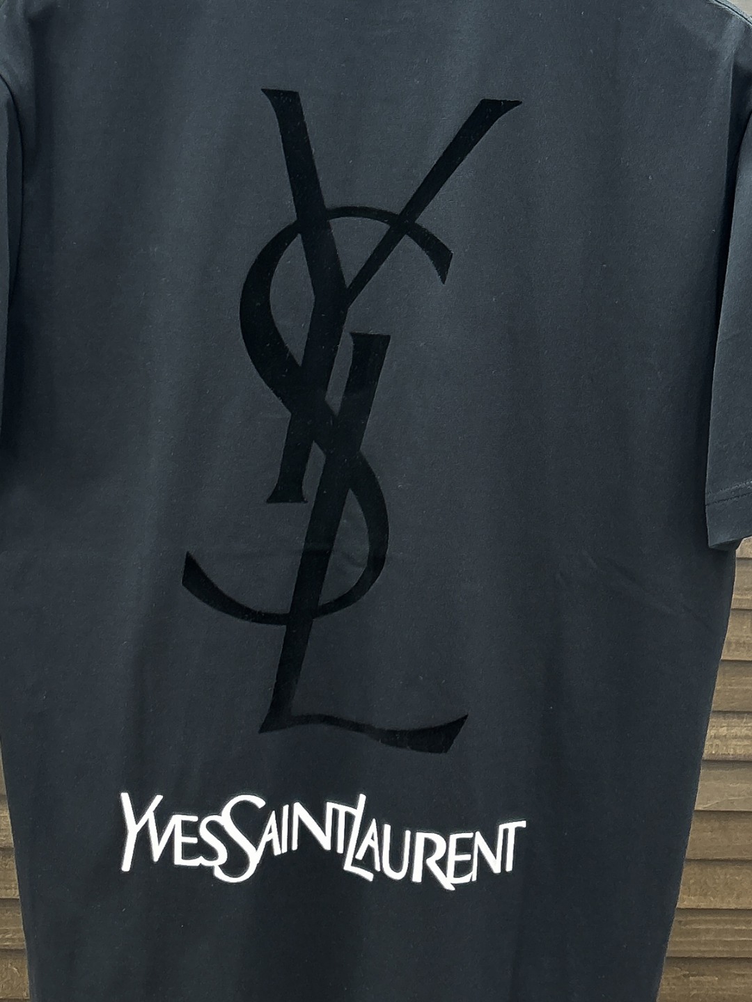 -YSL#  2026 春夏新款首发专柜最新款短袖圆领T恤 高端订制 设计前卫时尚！品牌logo重工艺设