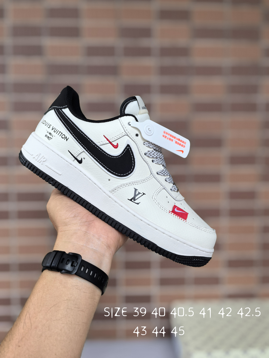 LV-AIR AF空军联名新款 头层牛皮搭配LV牛仔布潮流设计