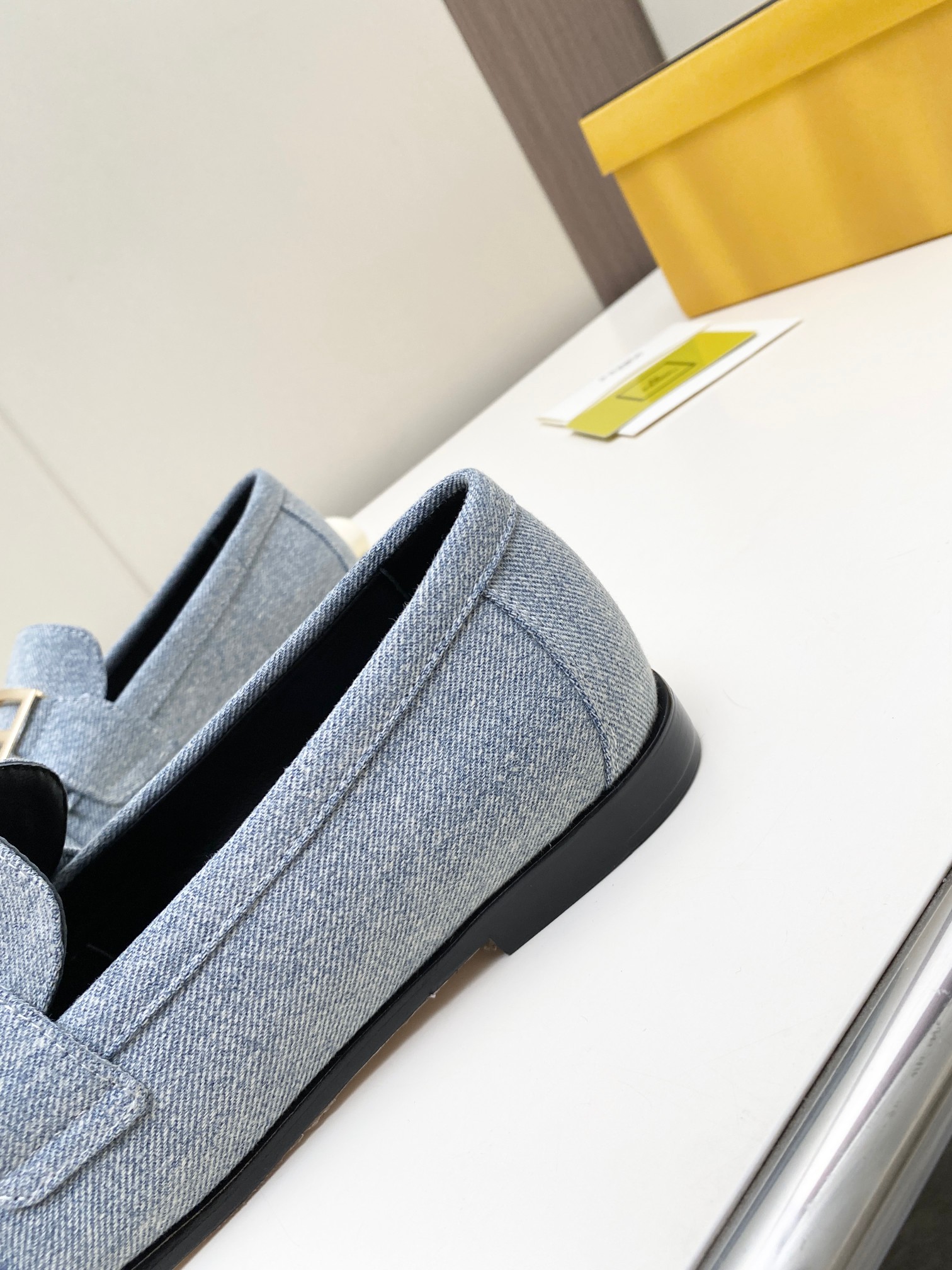 Fendi FF Buckle Denim Loafers