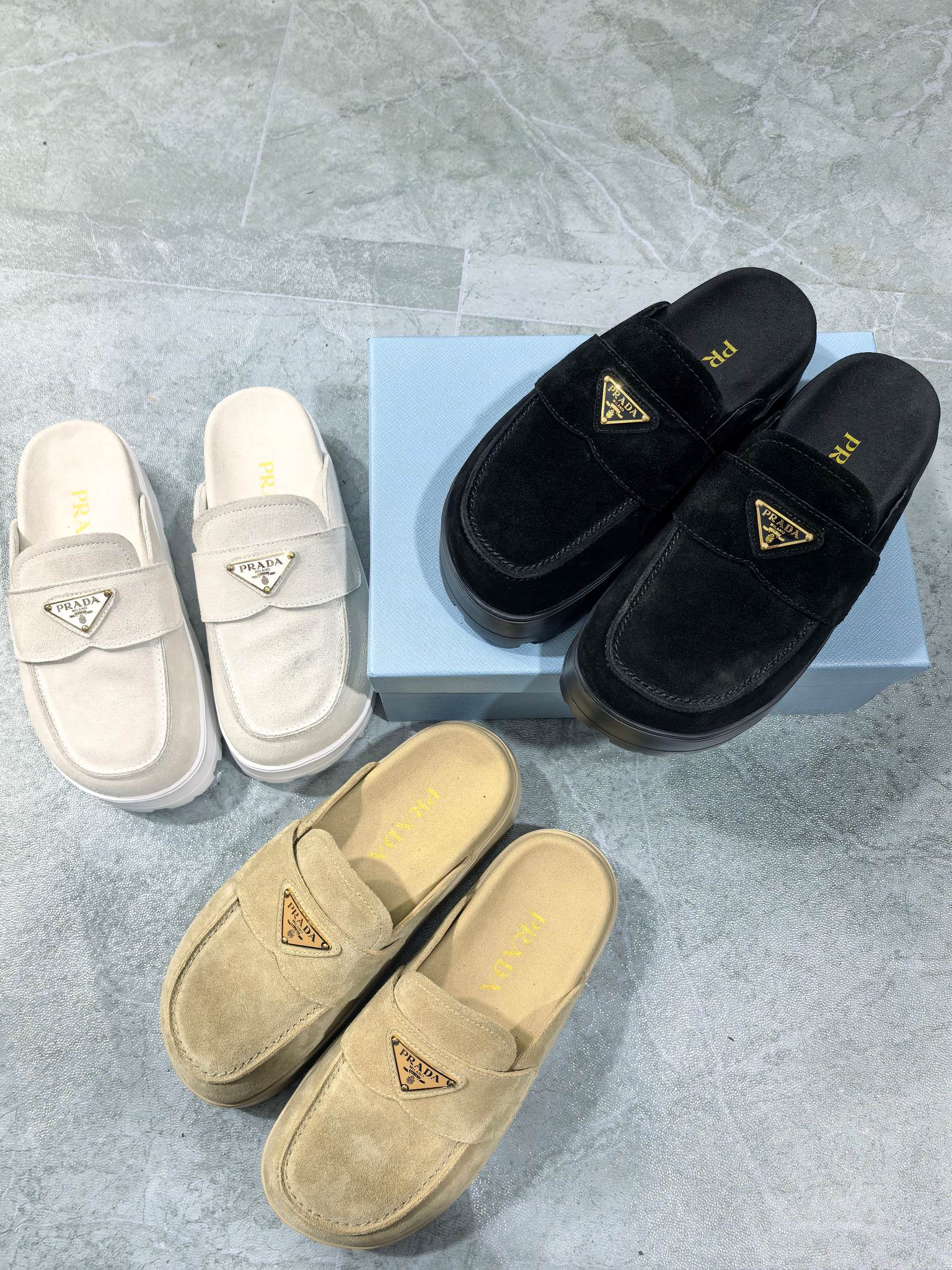 NO:231905,Prada thick bottom style. Lightweight IP outsole. 35-41., semi-trailed, prada19860909普拉达厚底款.轻便ip大底.35-41.,半拖,prada,Women's Shoes