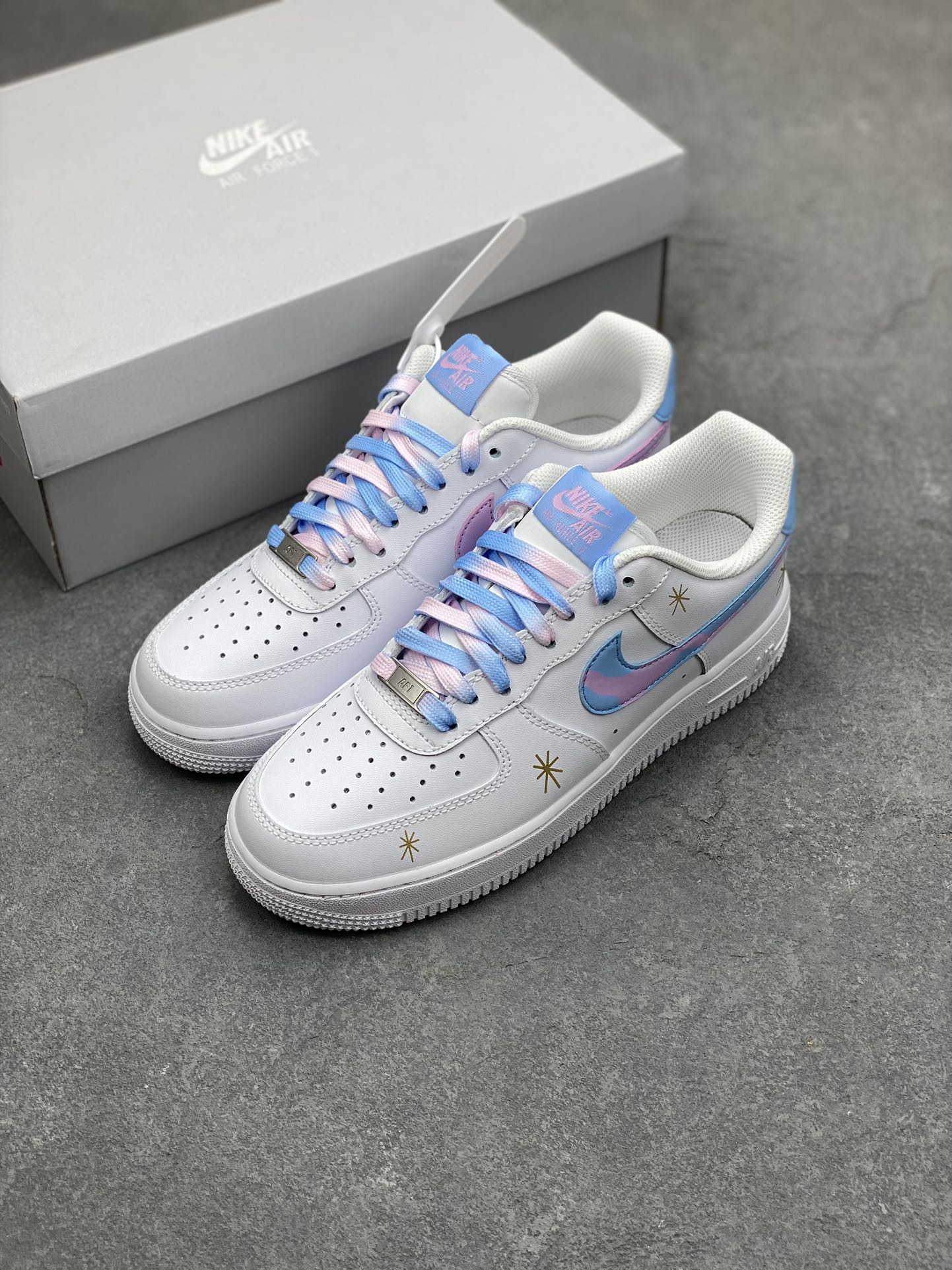 Nike Air Force 1 Low White Blue Pink Dream Sneakers DD8959-100 9 i1695590563 5041 6