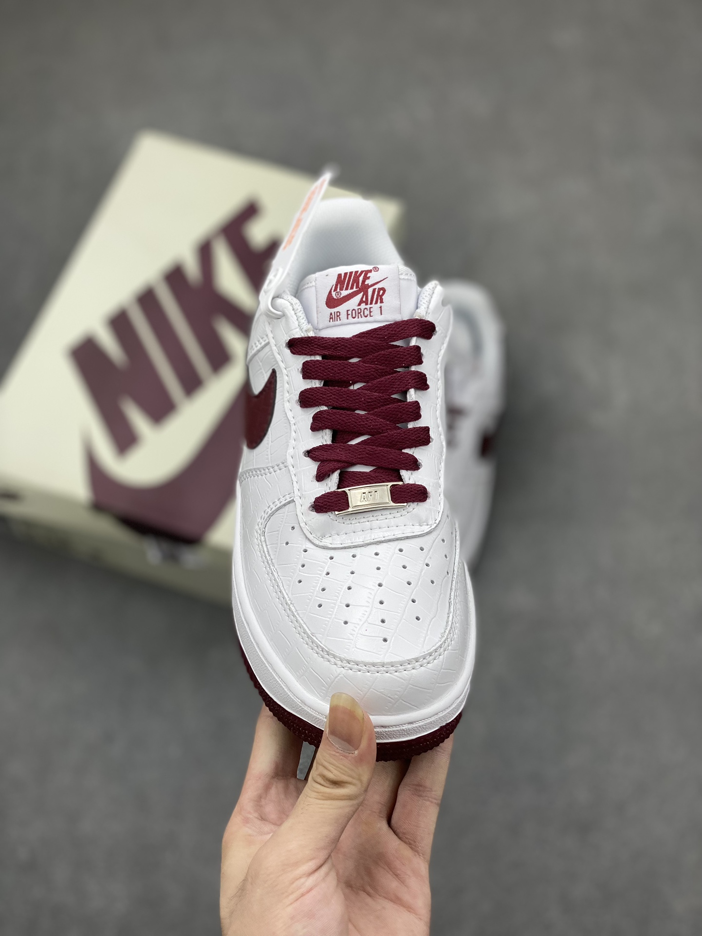 Nike Air Force 1 '07 Low Crocodile White/Wine Red Sneakers DD0614-335 3 i1695676385 2926 1