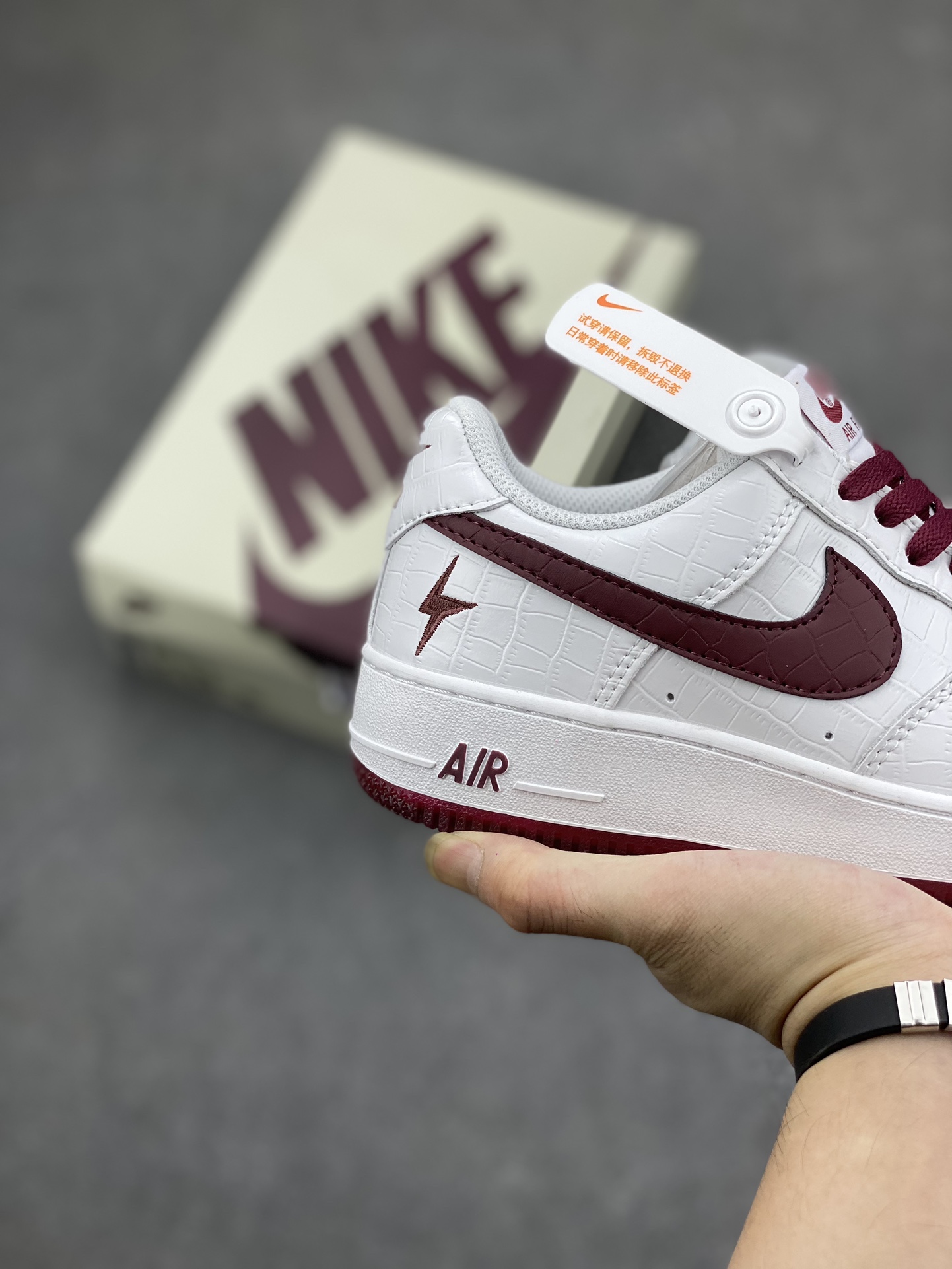 Nike Air Force 1 '07 Low Crocodile White/Wine Red Sneakers DD0614-335 6 i1695676385 6788 4