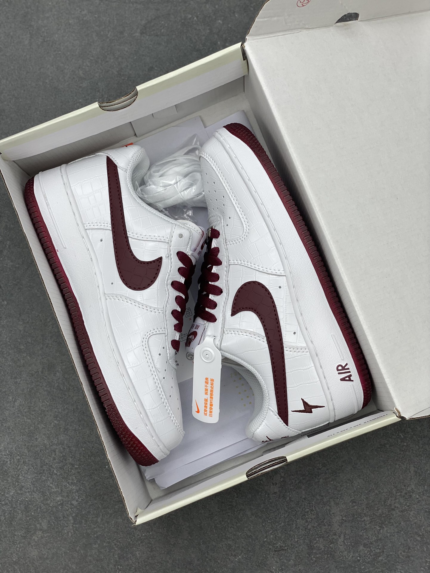 Nike Air Force 1 '07 Low Crocodile White/Wine Red Sneakers DD0614-335 10 i1695676385 9189 8