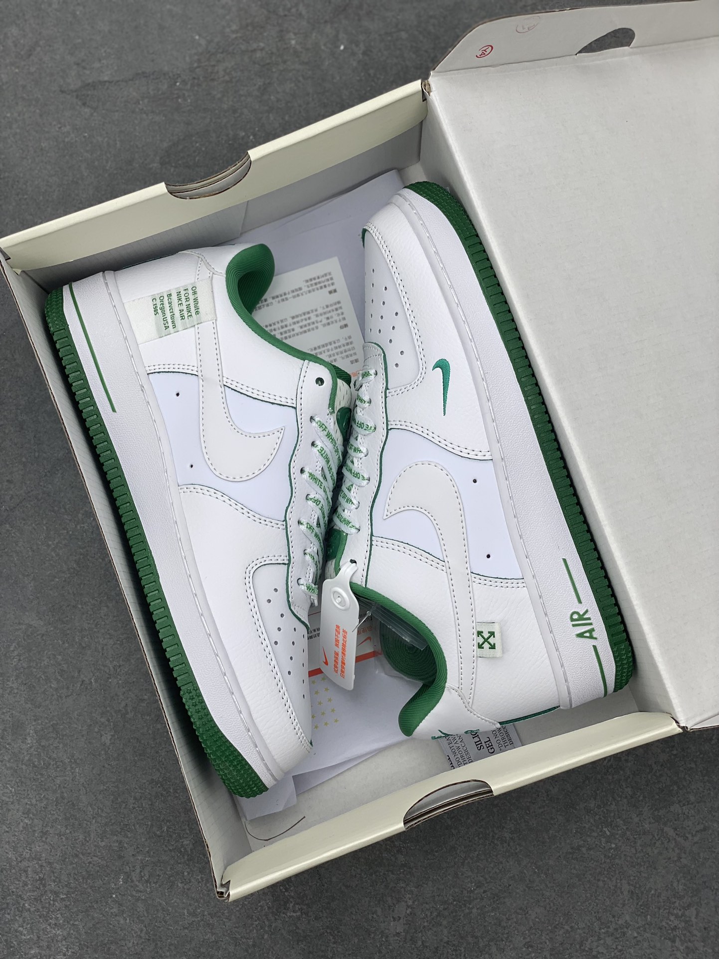 Nike Air Force 1 '07 Low Off-White Collab Sneakers - White/Green 10 i1696542330 7349 8