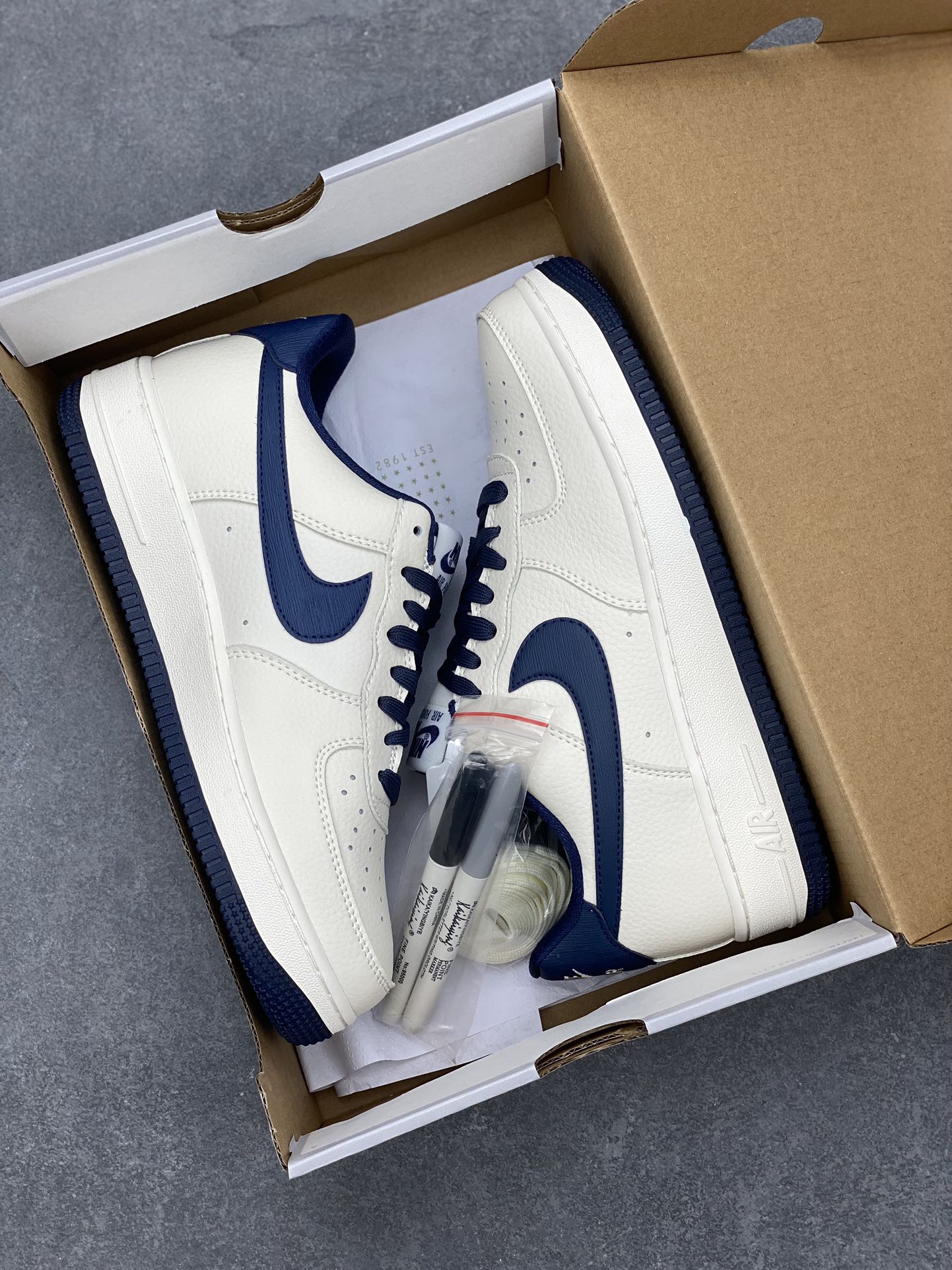 Nike Air Force 1 Low '07 "Cream/Navy" Customizable Sneakers 10 i1696619500 2146 8