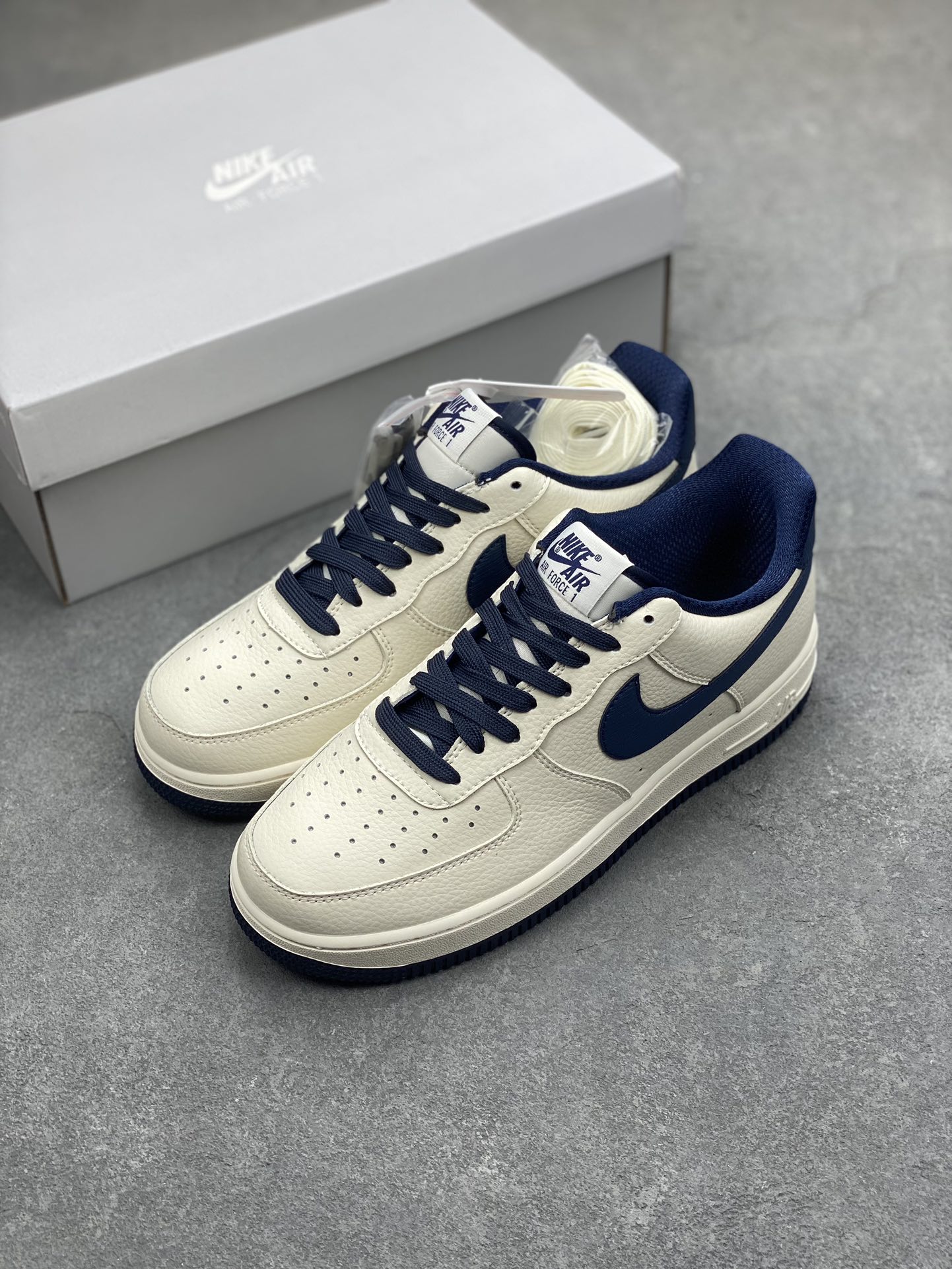 Nike Air Force 1 Low '07 "Cream/Navy" Customizable Sneakers 9 i1696619500 5283 7