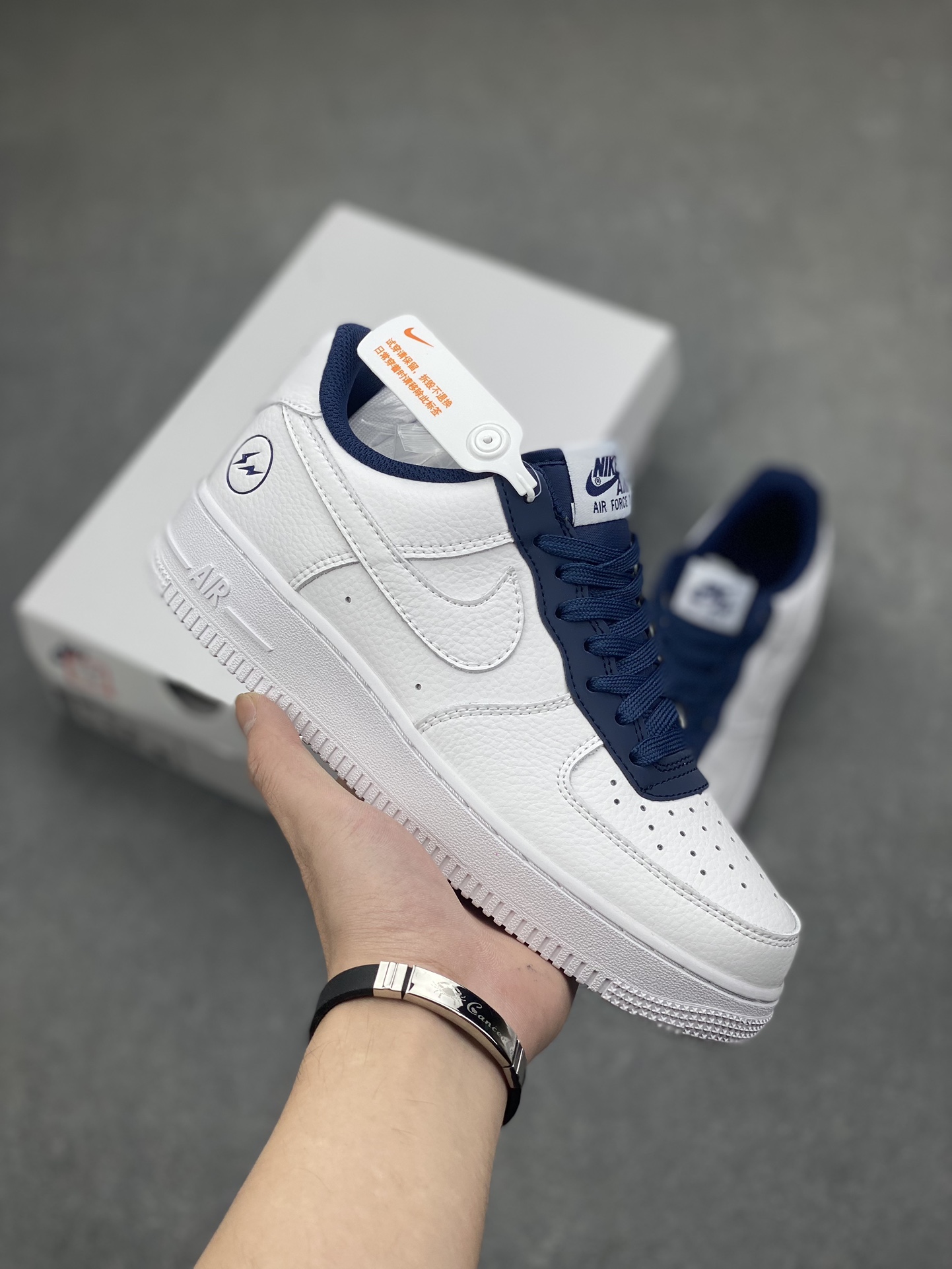 Nike Air Force 1 '07 Low White/Navy Blue, Original Edition - Size 36-45 2 i1696890758 4766 0
