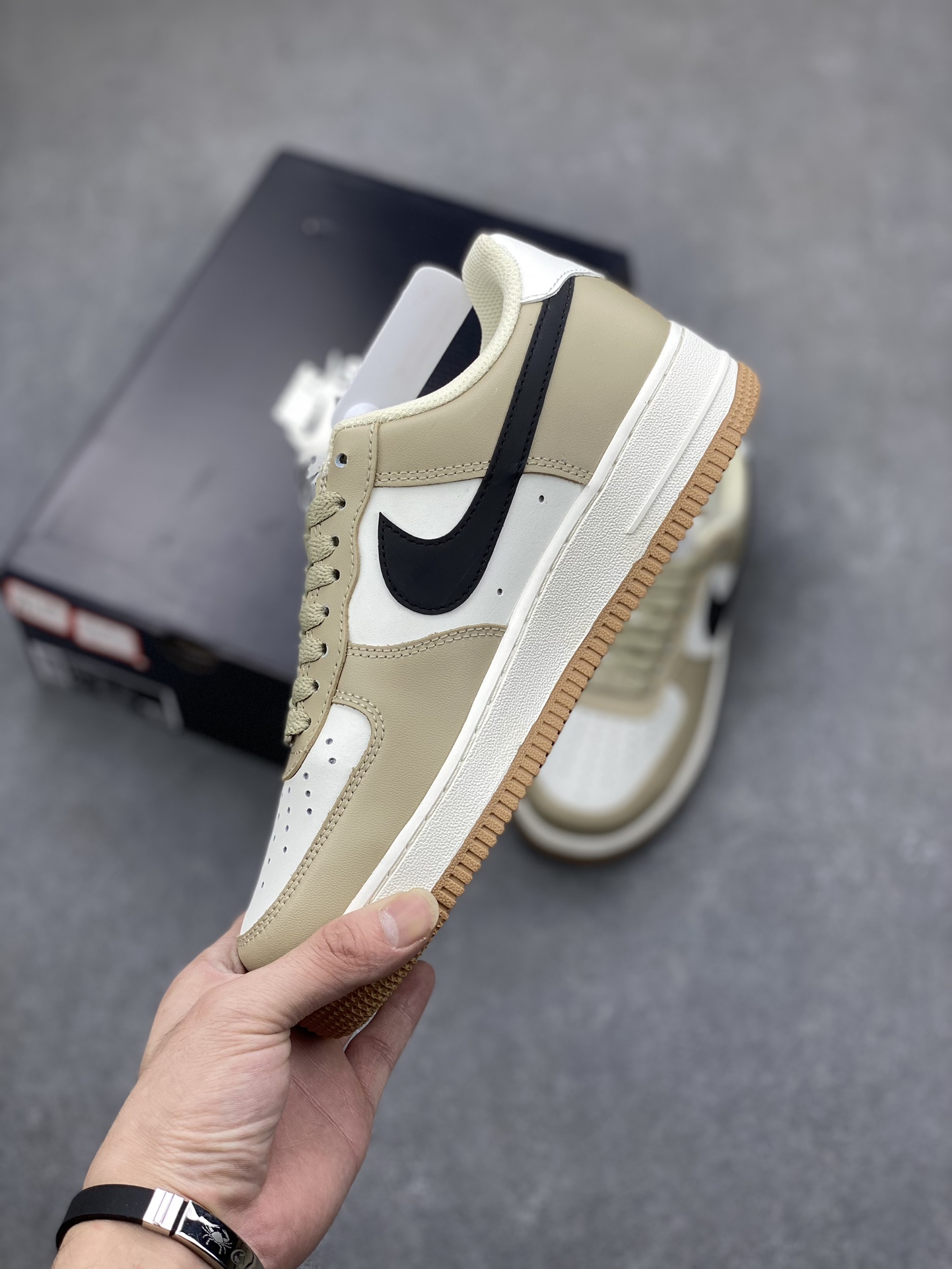 Nike Air Force 1 Low White Khaki Black Swoosh - DH5969-633 4 i1697482823 7802 2