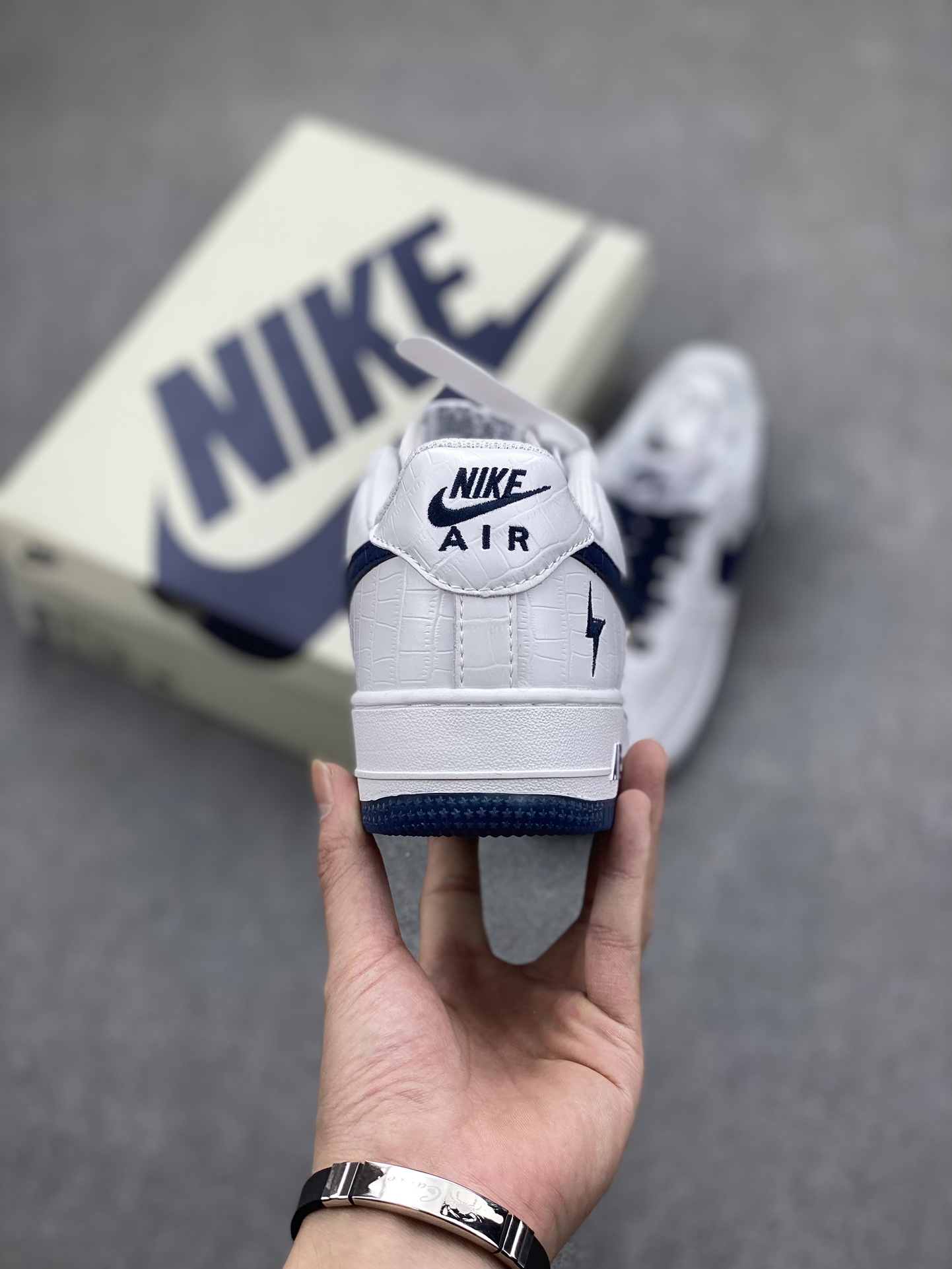 Nike Air Force 1 Low White Blue Croc Embossed Leather Sneakers DD0614-332 5 i1697674782 5841 3