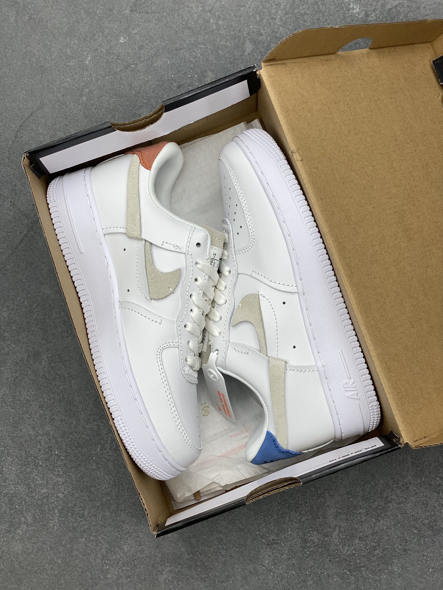 Nike Air Force 1 Low Cut-Out Swoosh White Blue Casual Sneakers 10 i1697675257 6775 8