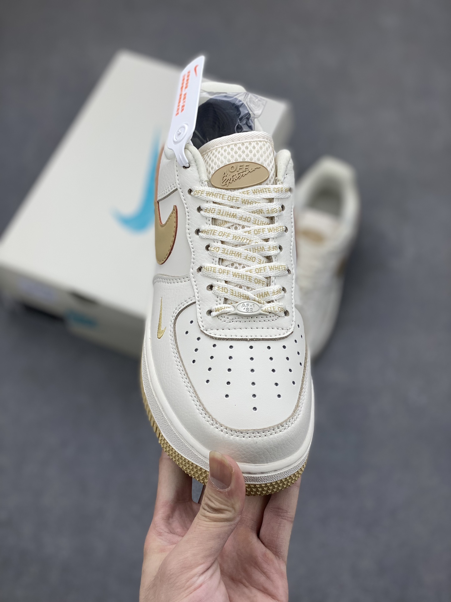 Nike Air Force 1 '07 Low OFF-White Collab Sneakers - Beige/Khaki, Limited Edition 3 i1697824353 5279 1