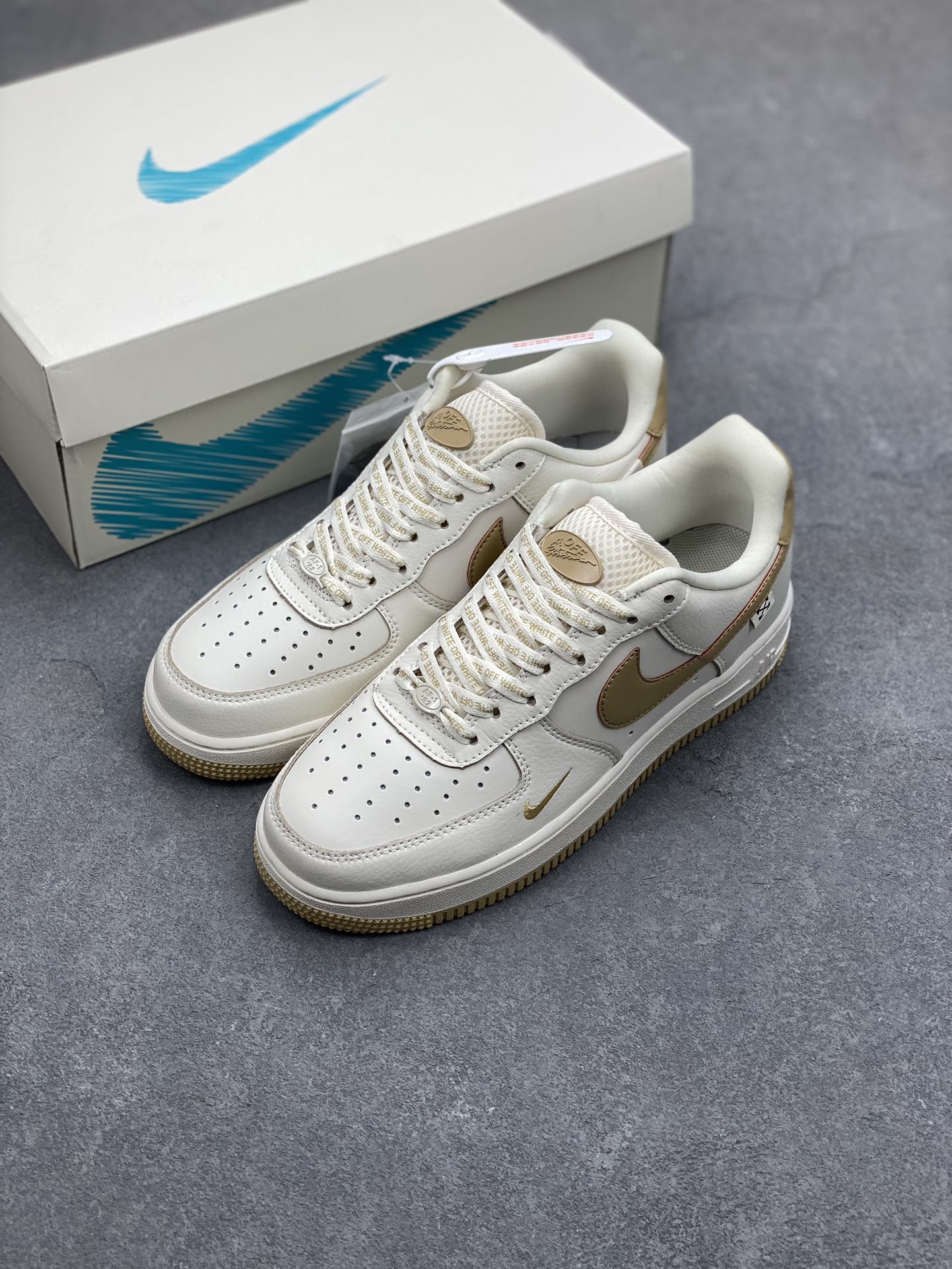 Nike Air Force 1 '07 Low OFF-White Collab Sneakers - Beige/Khaki, Limited Edition 9 i1697824353 8914 7