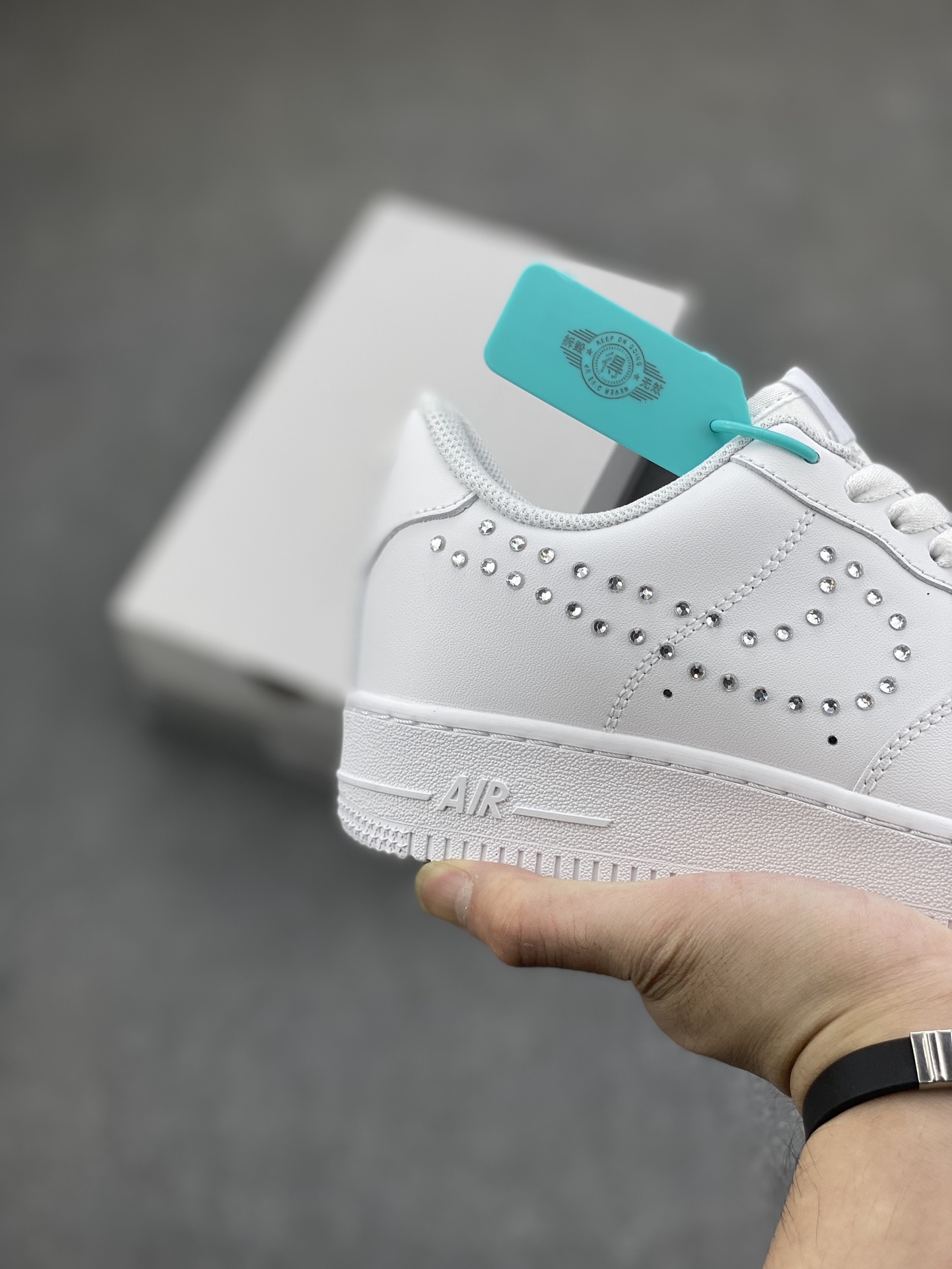 Nike Air Force 1 Low White with Silver Rhinestone Accents - All Sizes Available 6 i1698086375 5501 4
