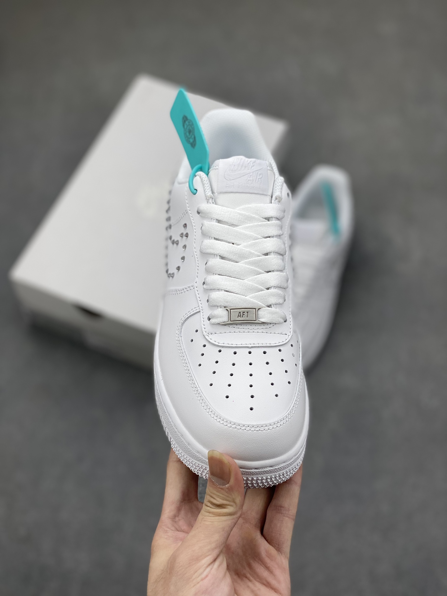 Nike Air Force 1 Low White with Silver Rhinestone Accents - All Sizes Available 3 i1698086375 6857 1