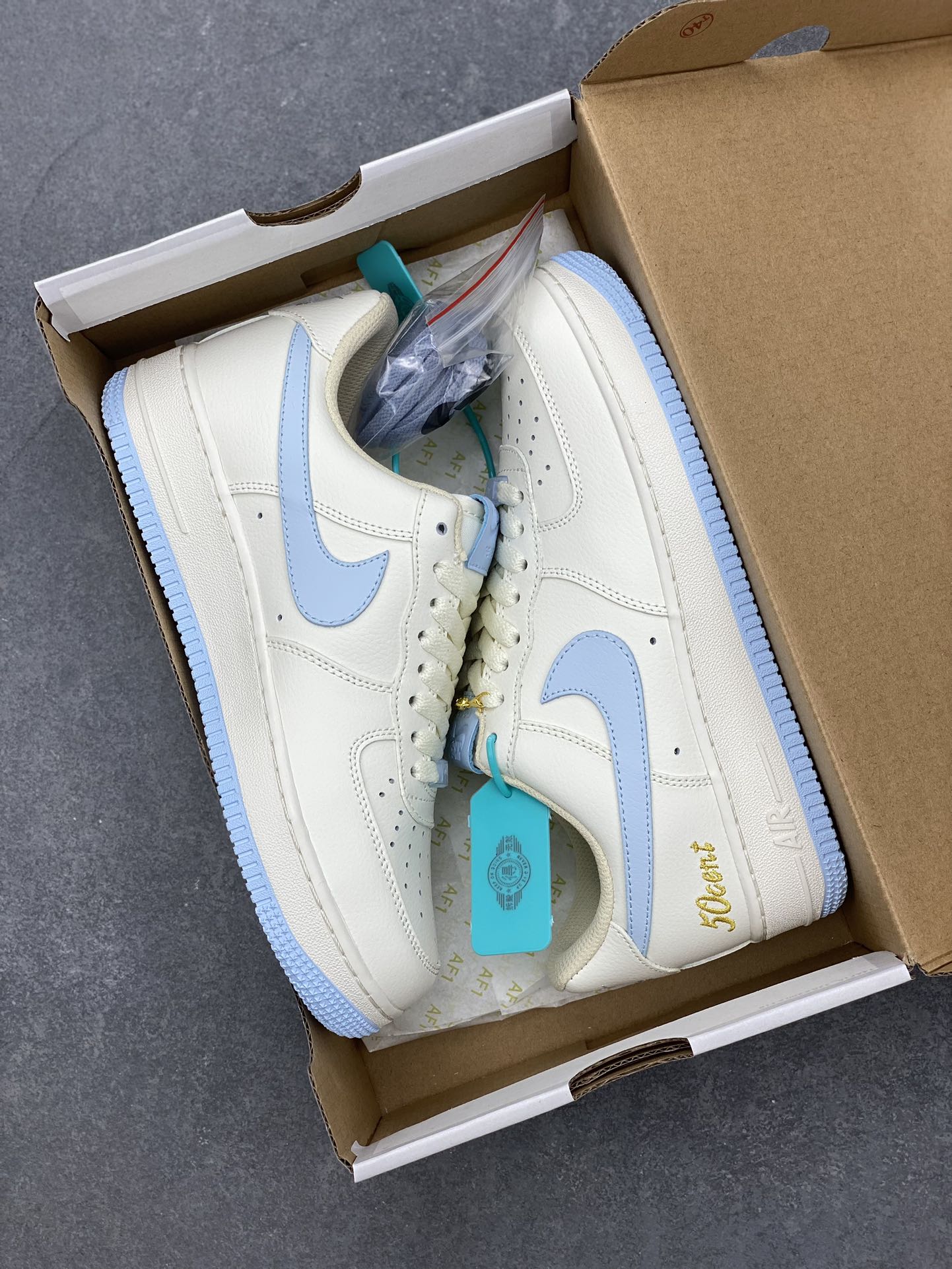 Air Force 1 '07 Low CW2288-111 Cream/Light Blue,Original Quality,Comfortable Sneakers 10 i1698094162 6294 8