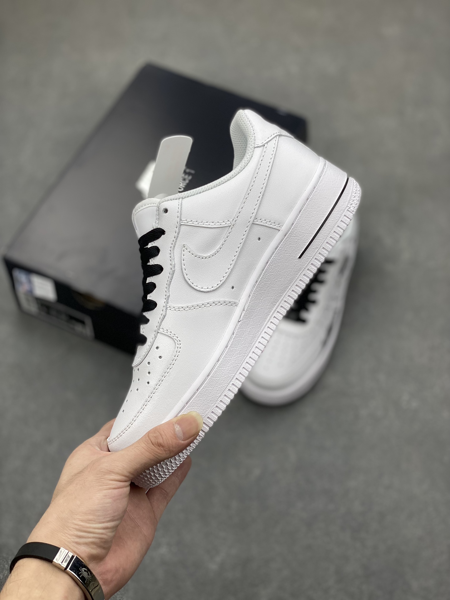 Nike Air Force 1 '07 Low Black White Wave Custom Sneakers 4 i1698437074 8413 2