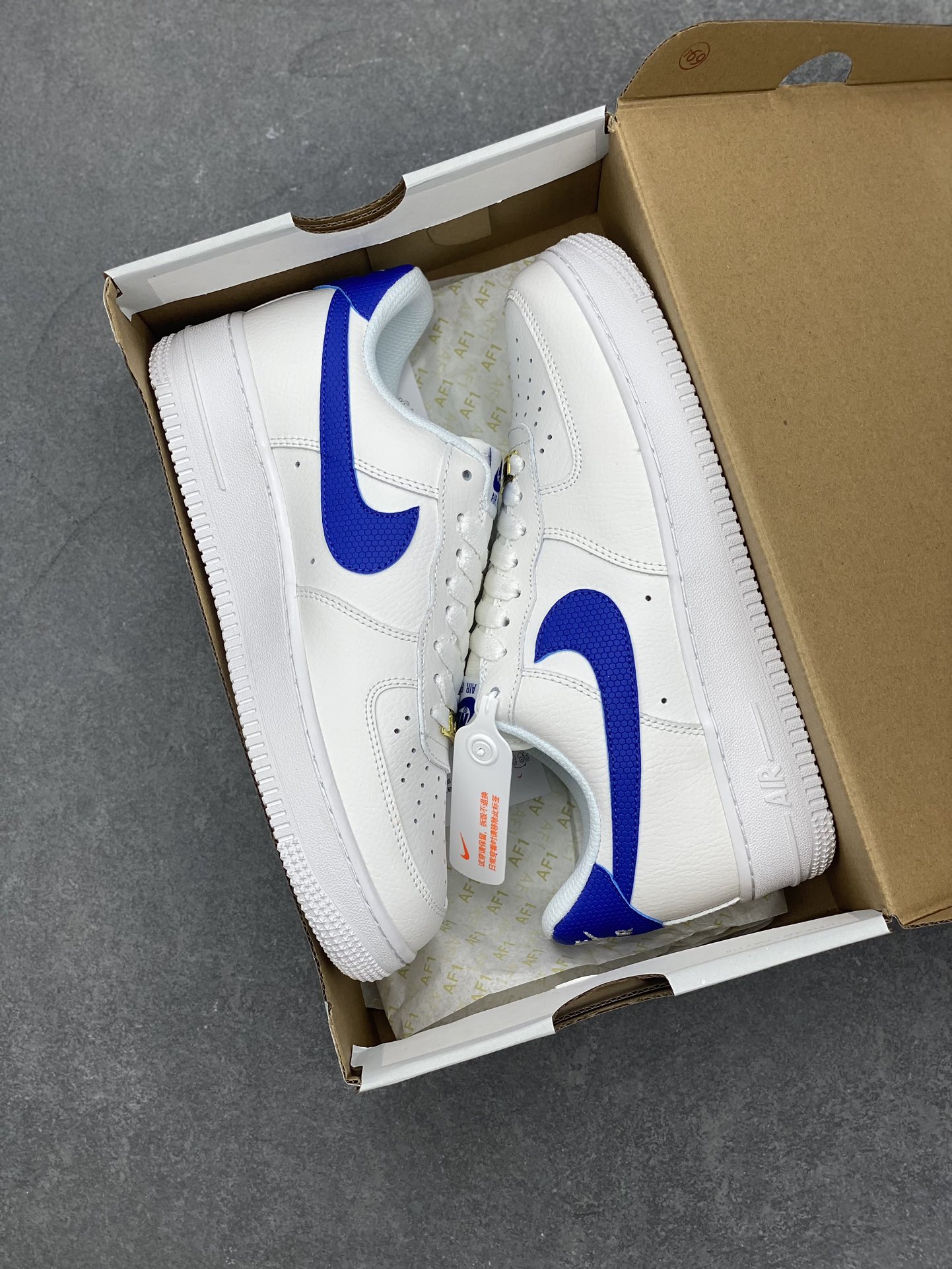 Nike Air Force 1 '07 Low White Royal Blue Sneakers - Classic Style 10 i1698521002 1266 8