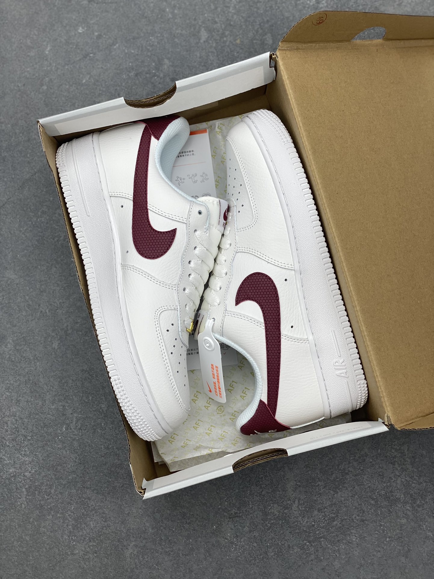 Nike Air Force 1 '07 Low White Maroon Casual Shoes CZ0326-100 10 i1698521079 9391 8