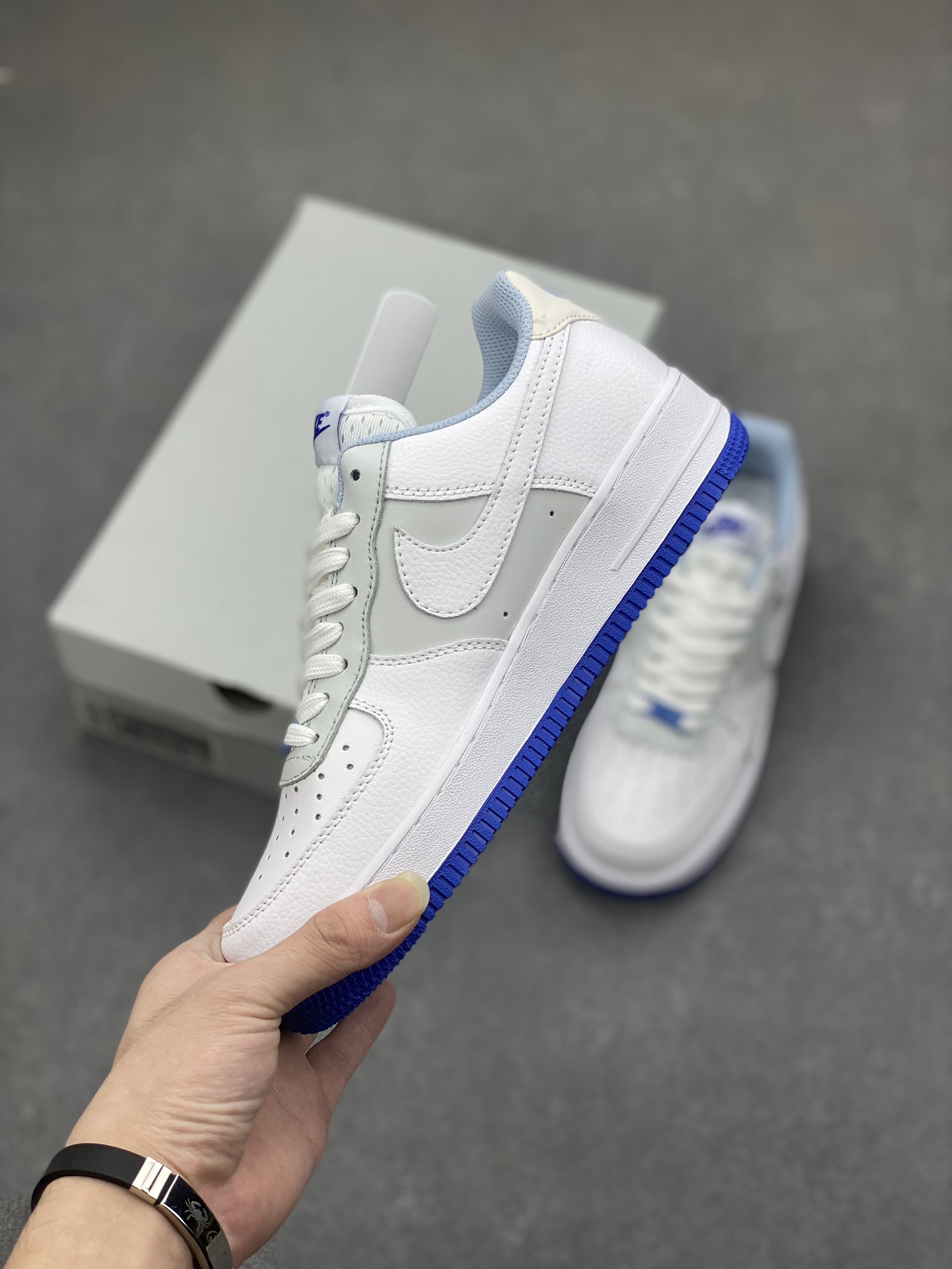 Nike Air Force 1 Low White/Grey/Blue Men's Sneakers - Size 40.5 4 i1698962826 8028 2