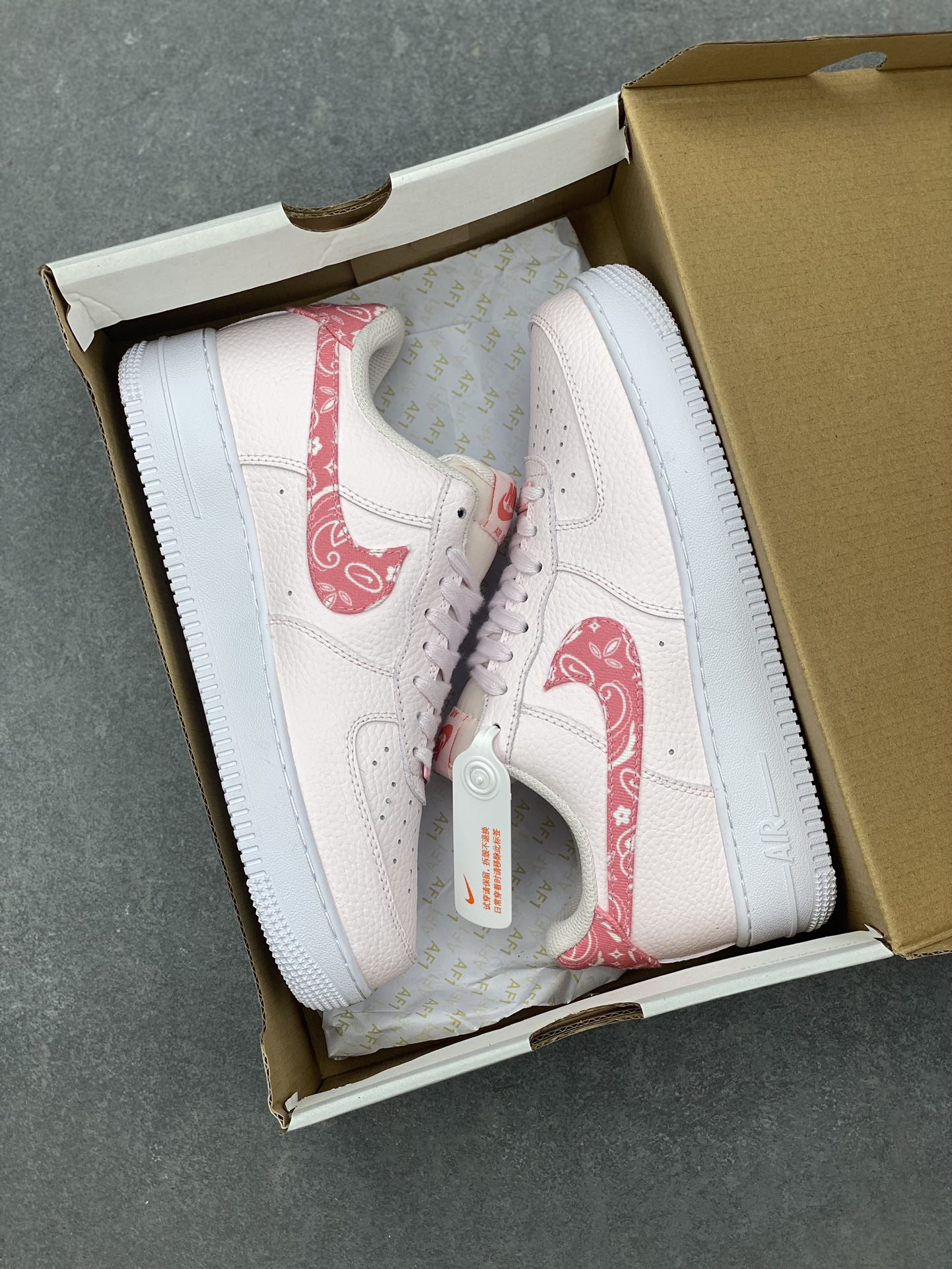 Nike Air Force 1 Low Pink Paisley Casual Sneakers - Style 315122-111 10 i1698962887 8616 8
