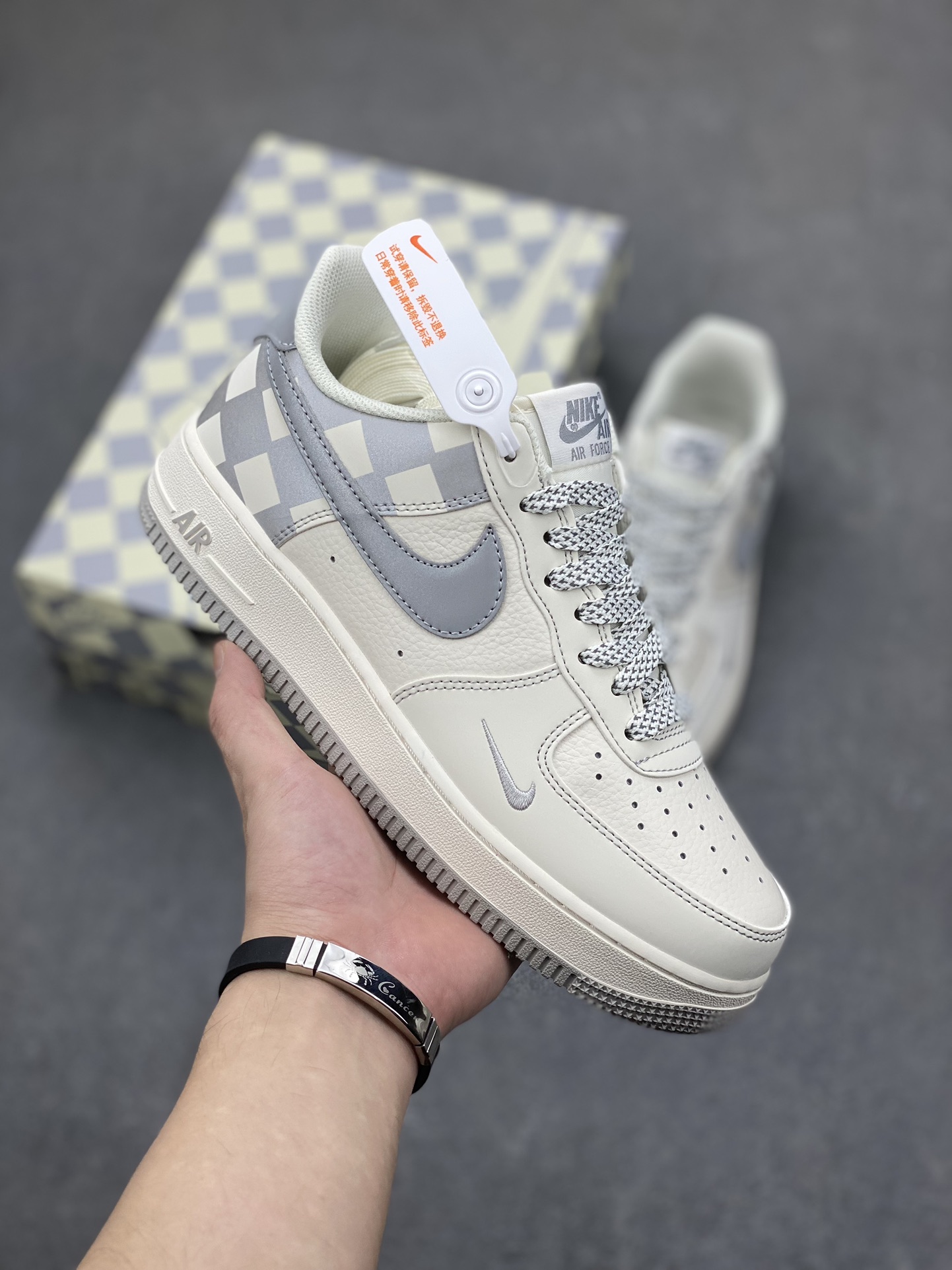 Nike Air Force 1 '07 Low Gray Checkered Sneakers GZ5688-077 2 i1699043676 2907 0