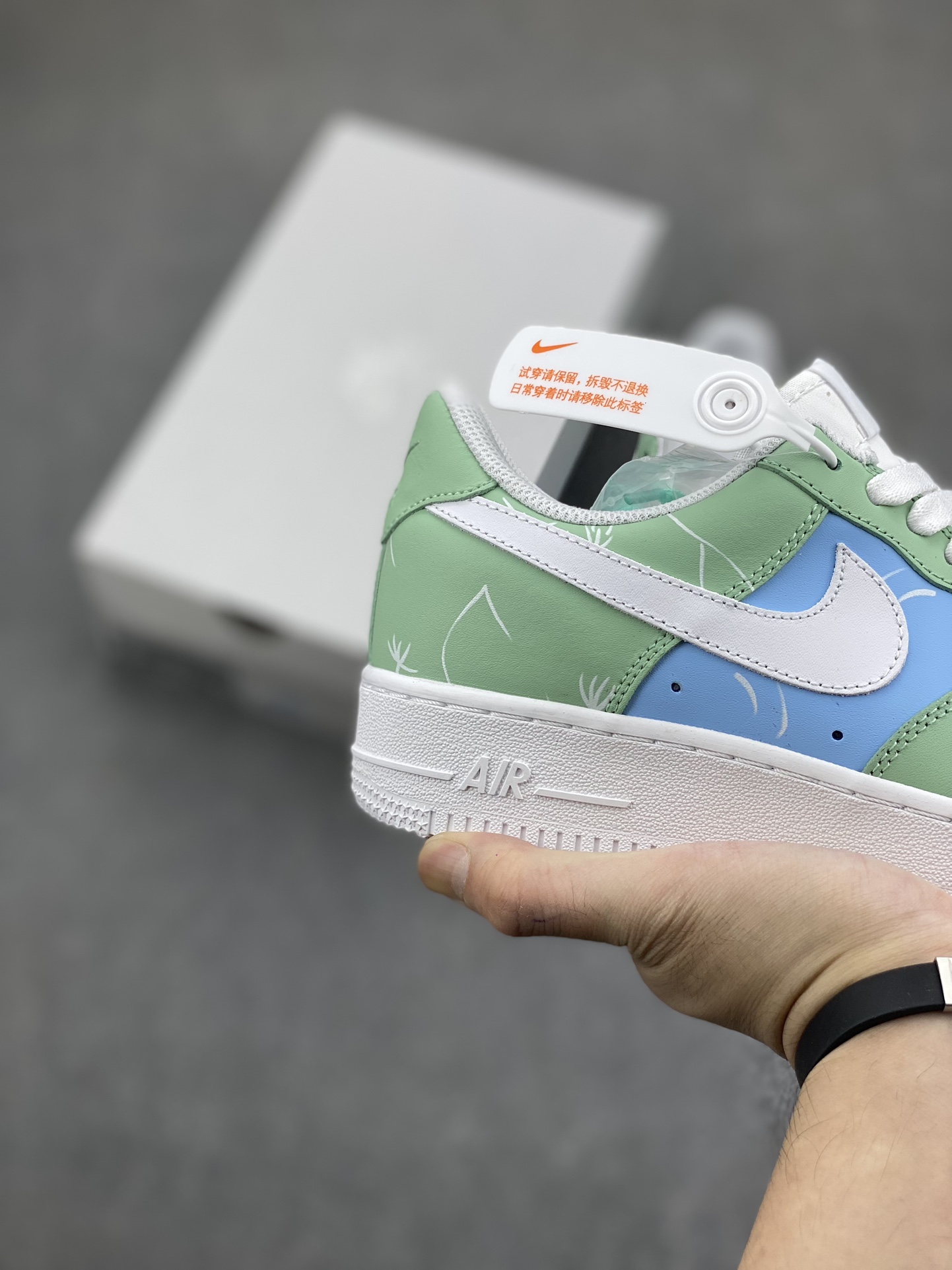 Nike Air Force 1 '07 Low Green Blue White Custom Sneakers CW2288-111 6 i1699043884 2511 4